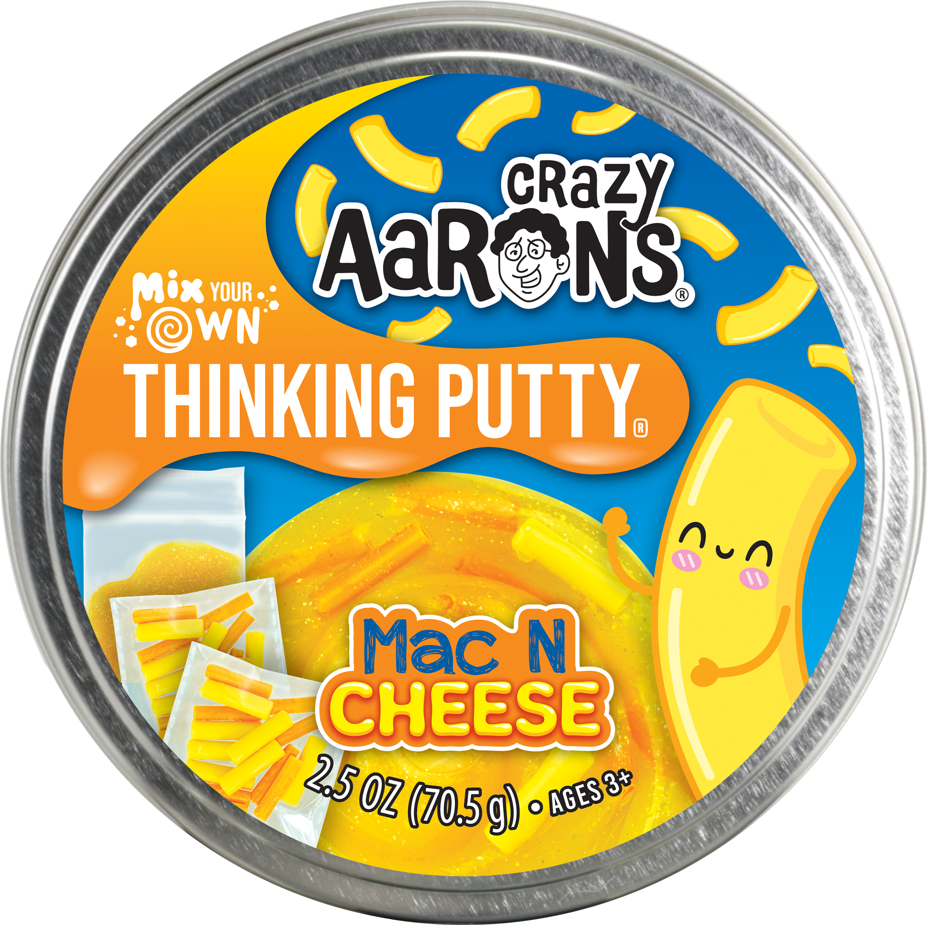 Mac & Cheese - Mix It Full Size 4" Thinking Putty Tin