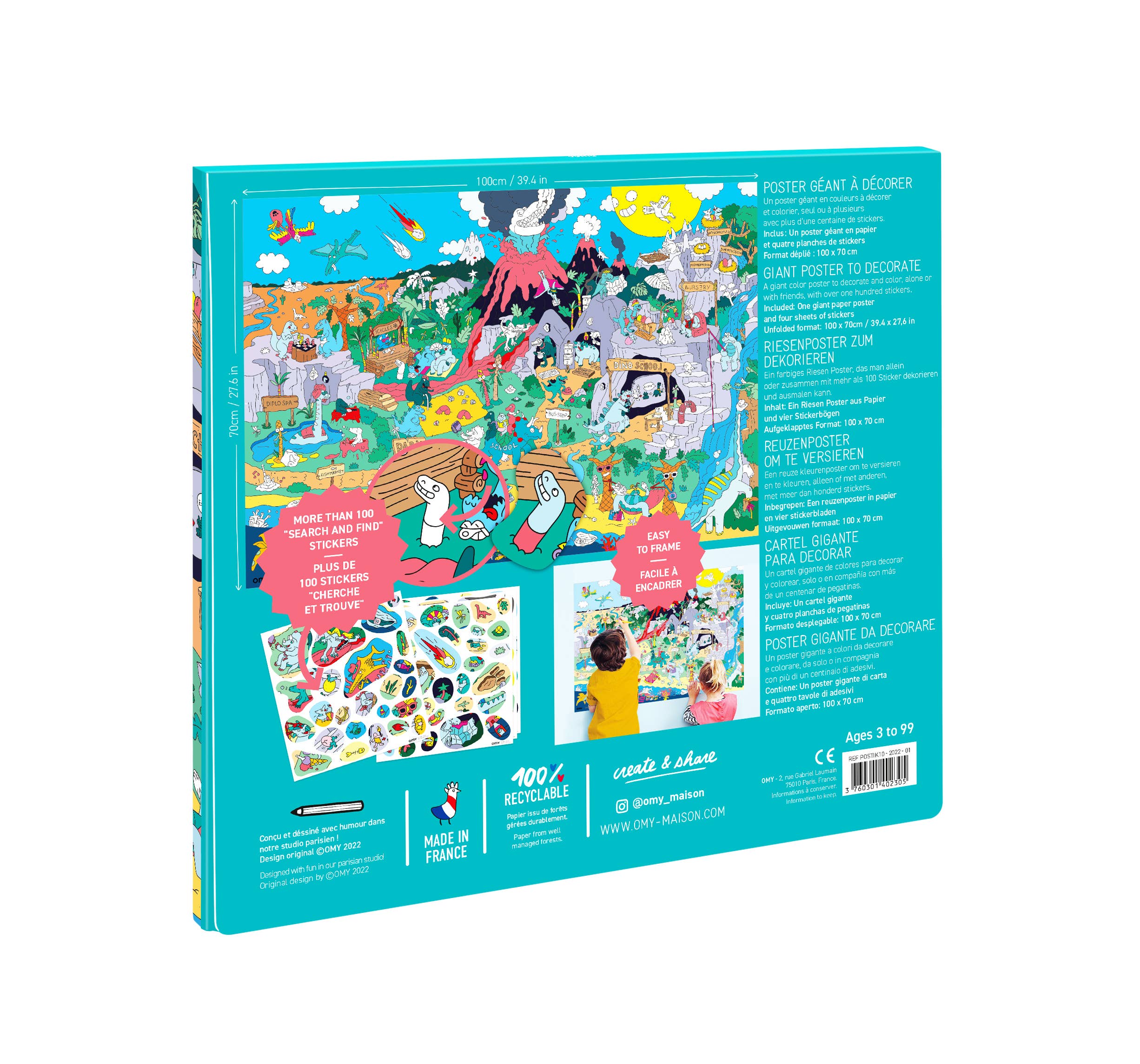 Giant Seek and Find Dino Sticker Poster