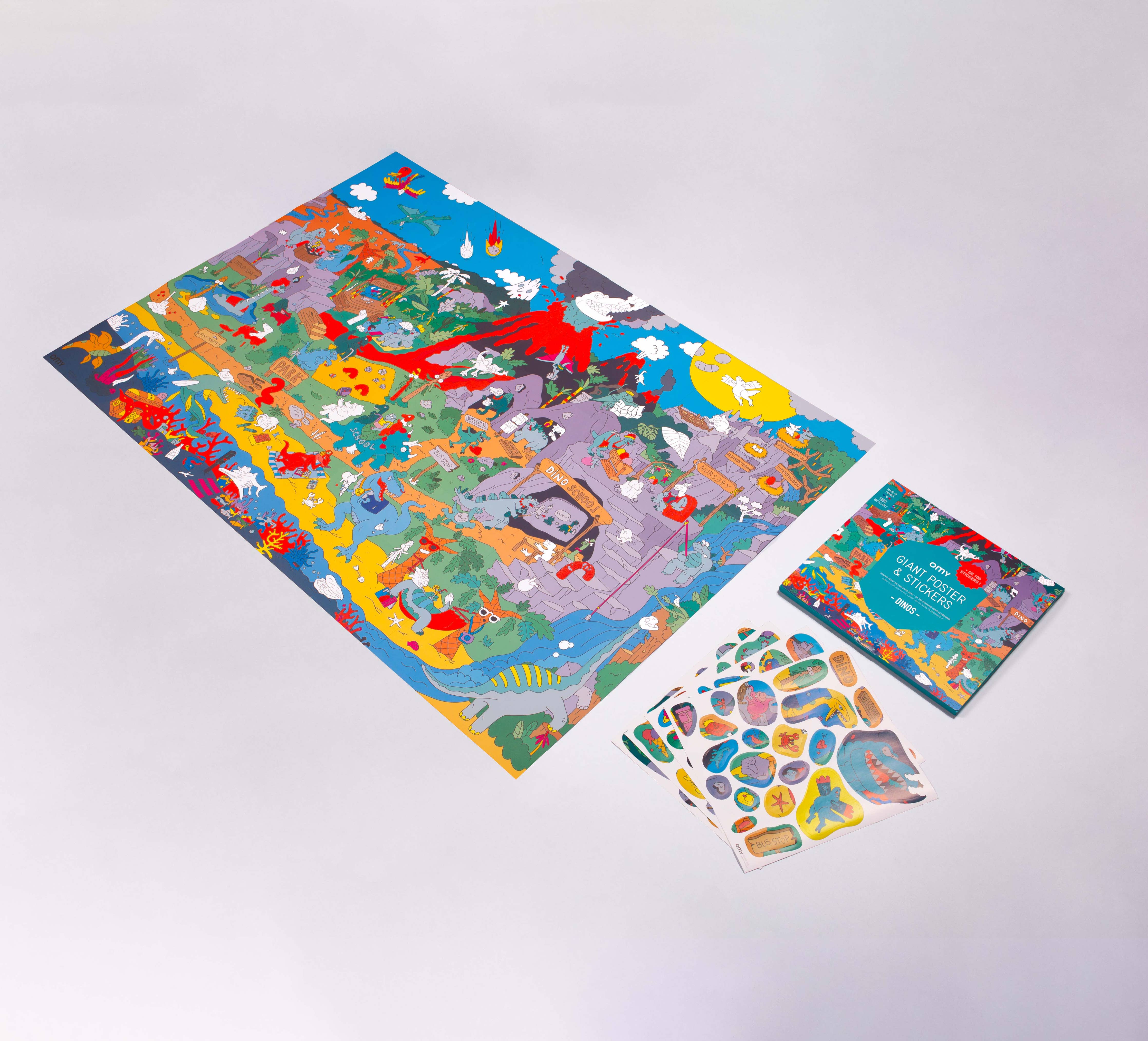 Giant Seek and Find Dino Sticker Poster