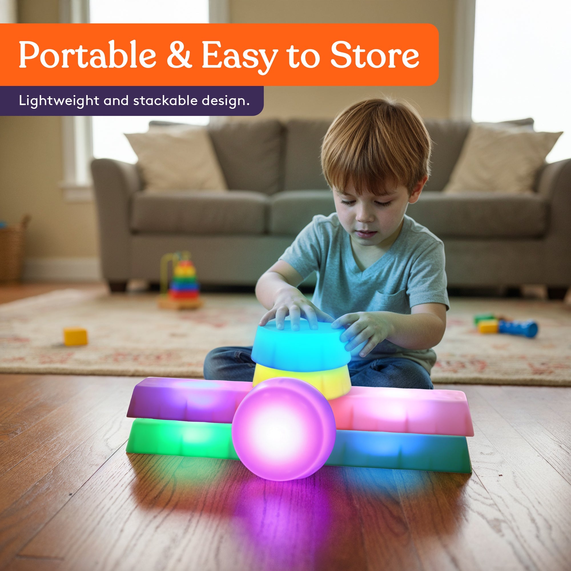 Special Supplies LED Stepping Stones for Kids – Light-Up Balance Blocks – Promote Coordination, Balance, Strength for Toddlers & Children – Durable Non-Slip Rubber, Safe Indoor & Outdoor Play