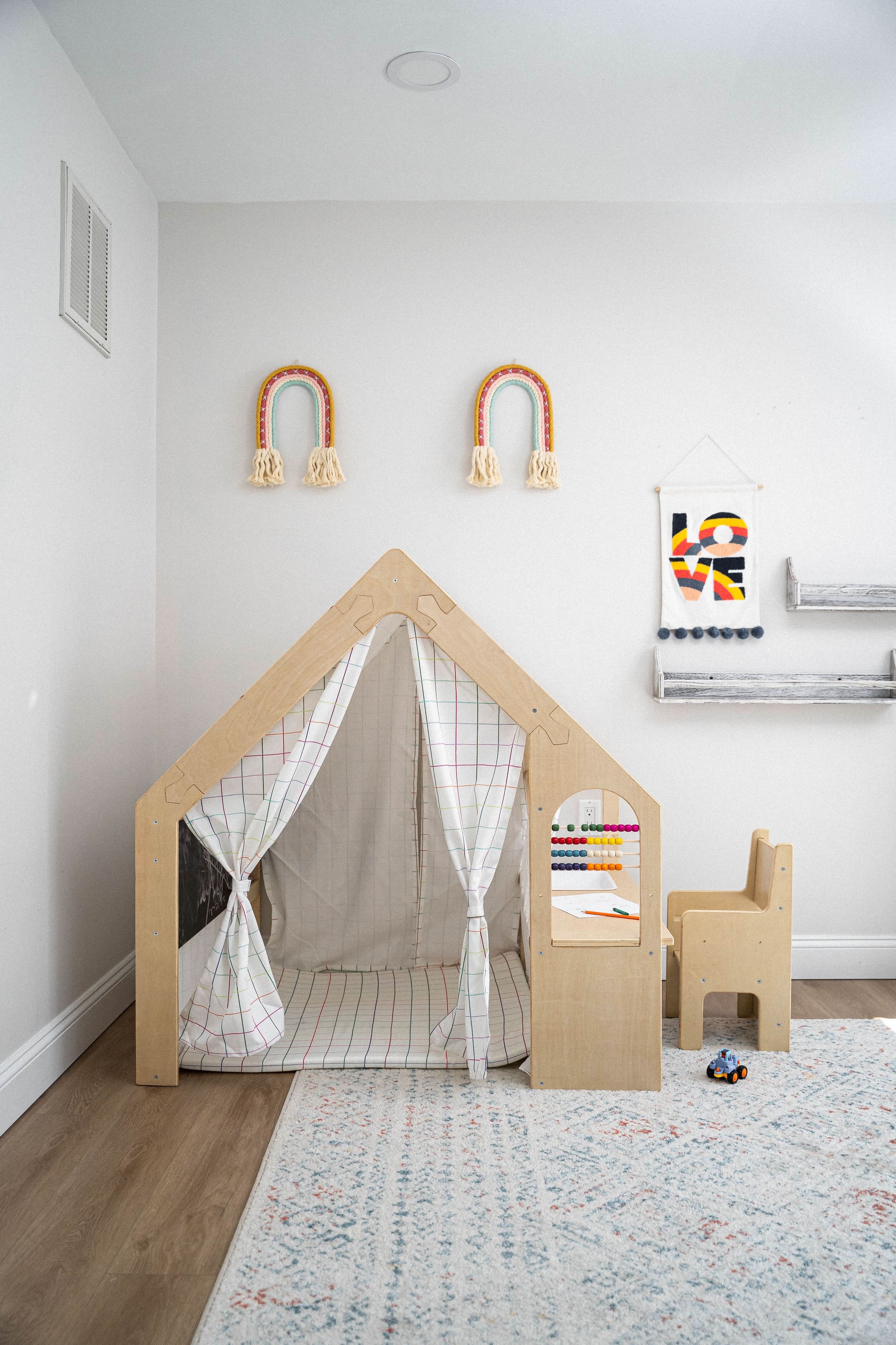 Wooden Playhouse Desk and Chair