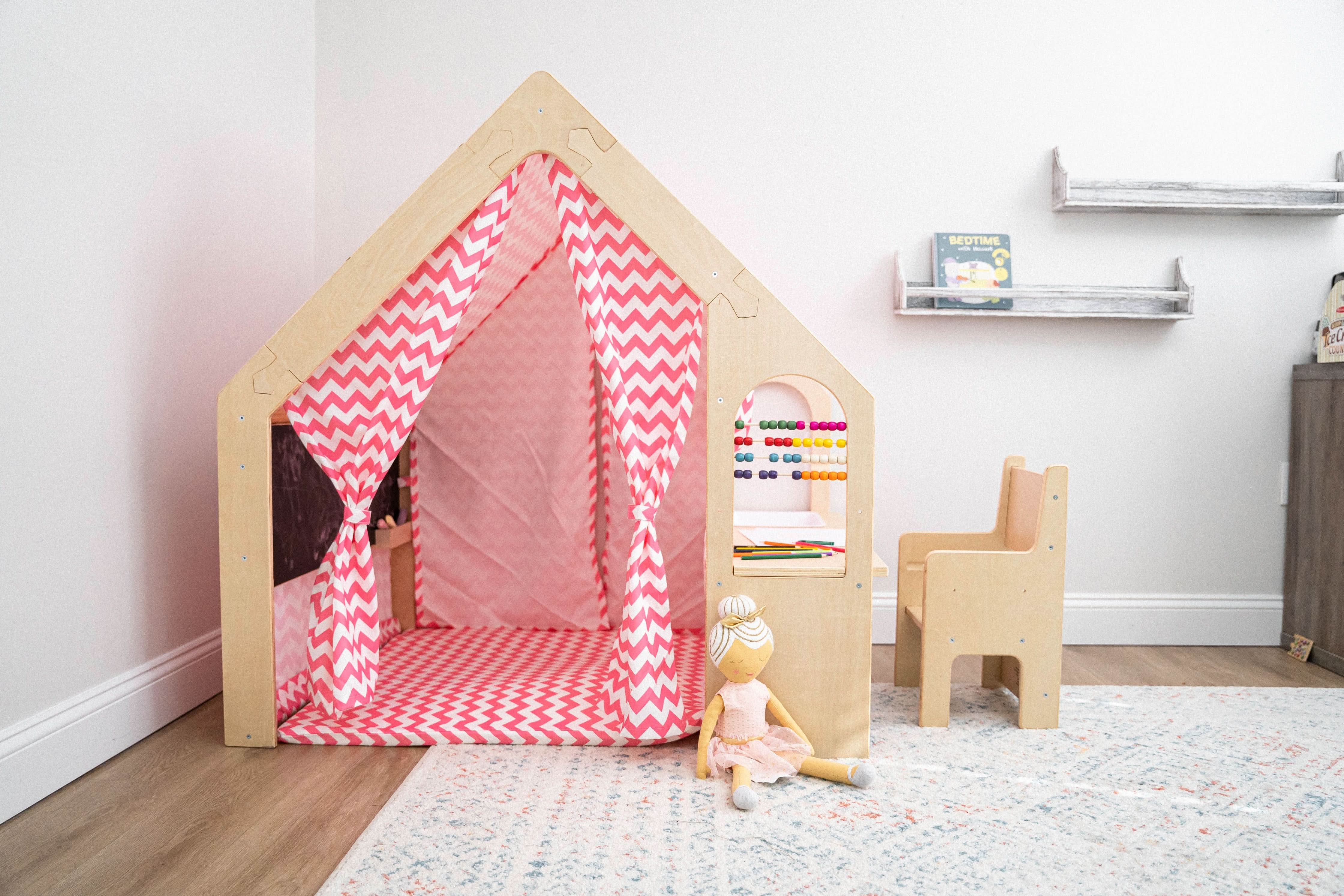 Wooden Playhouse Desk and Chair