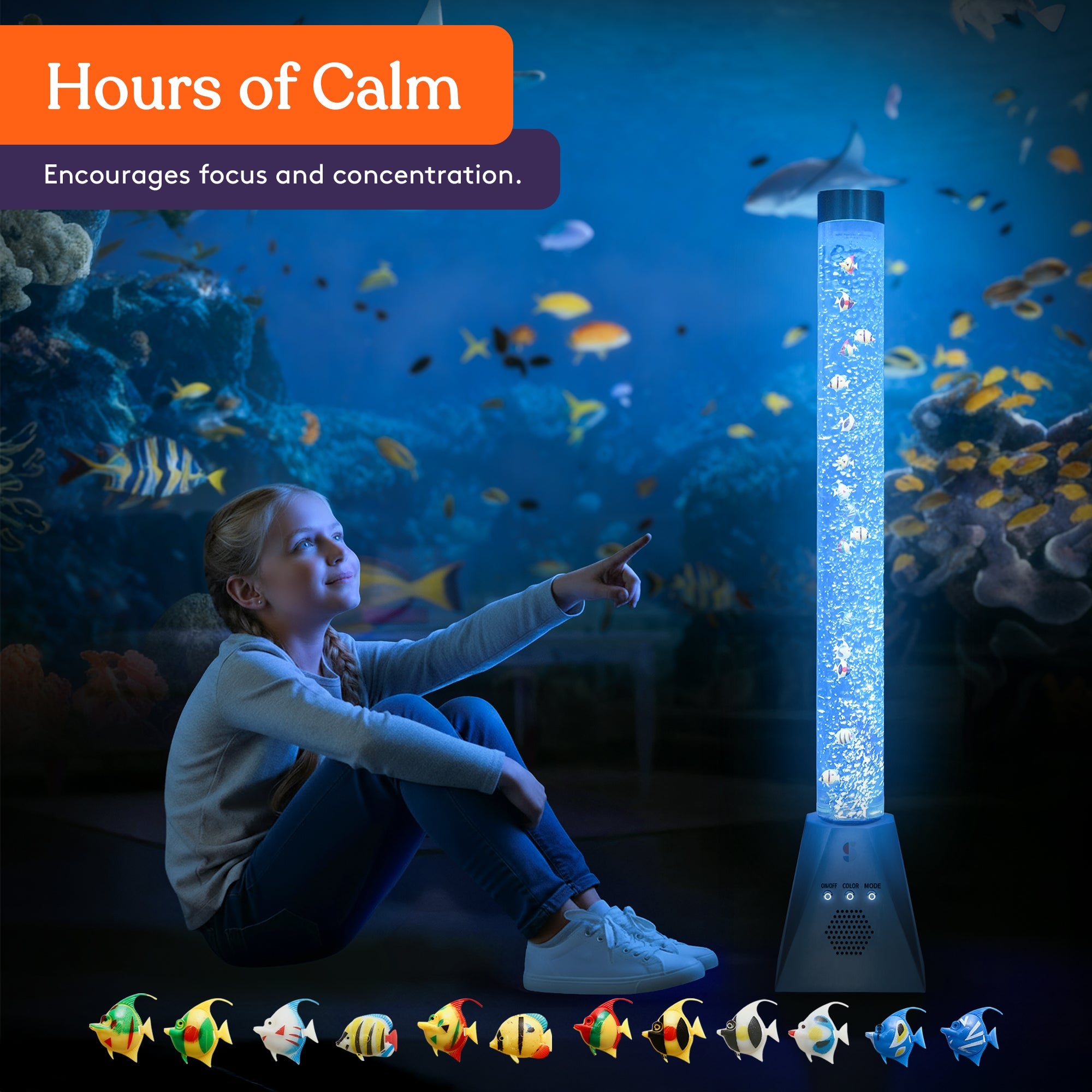 Sensory Bubble Tube Lamp - 4ft Color-Changing LED