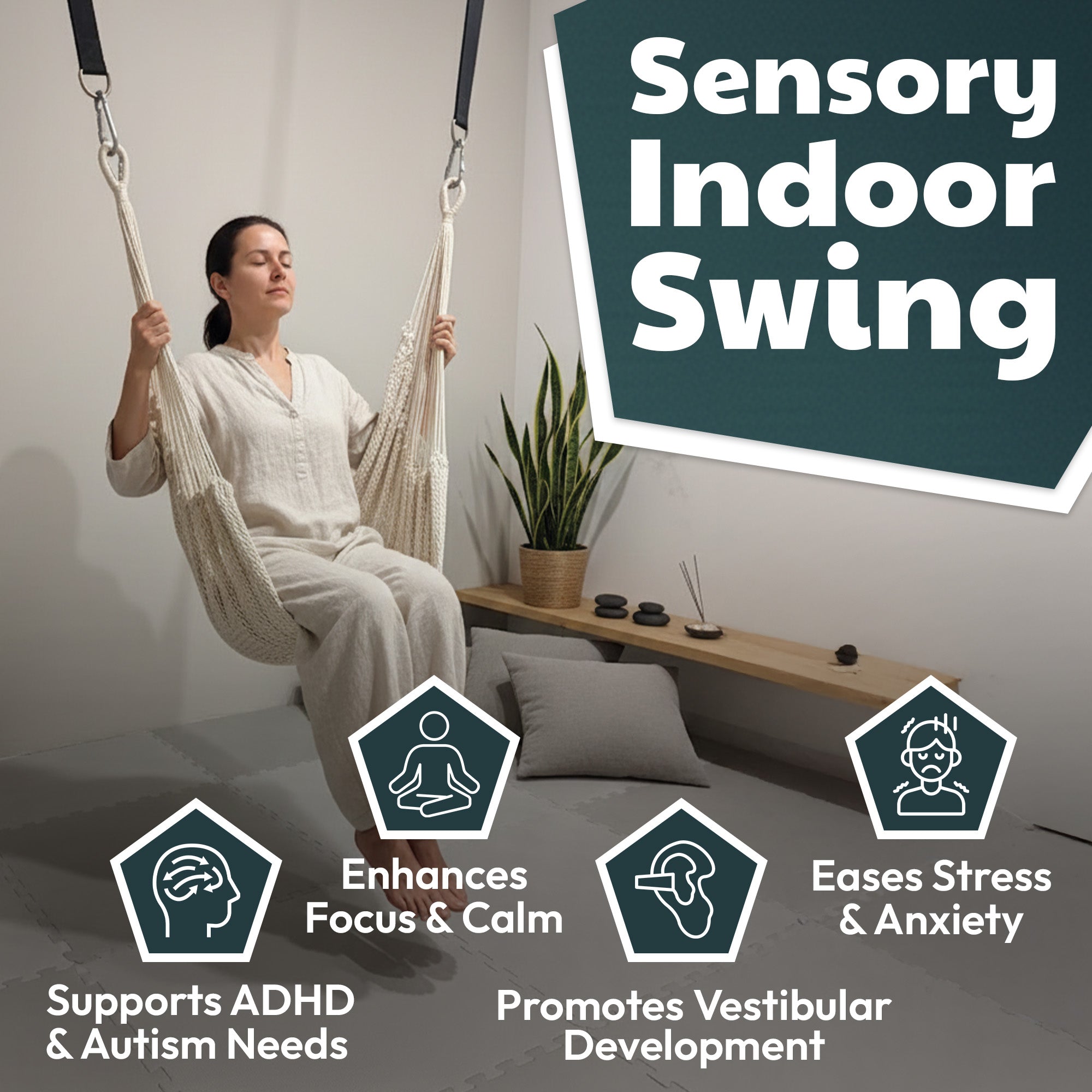 Therapist-Designed Handwoven Cotton Sensory Swing