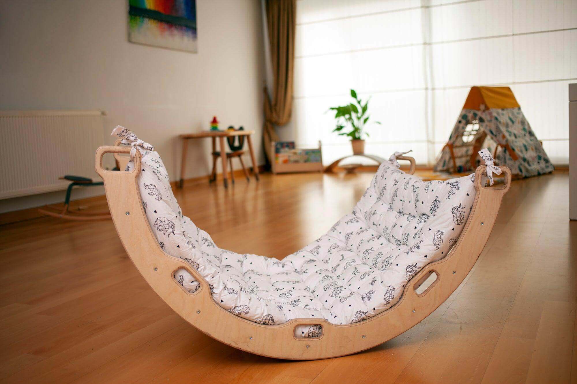 Pikler Arch with Origami Pillow | Montessori Play Set Curriculum