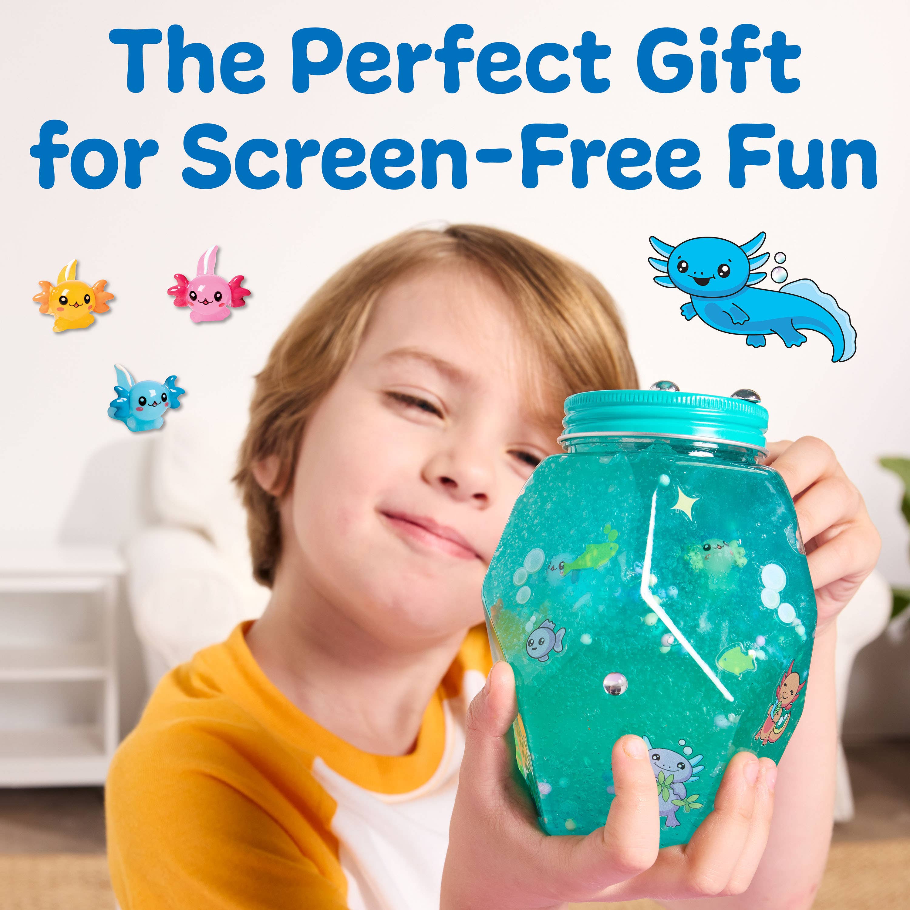 Make an Axolotl Glowing Aquarium Craft for Kids