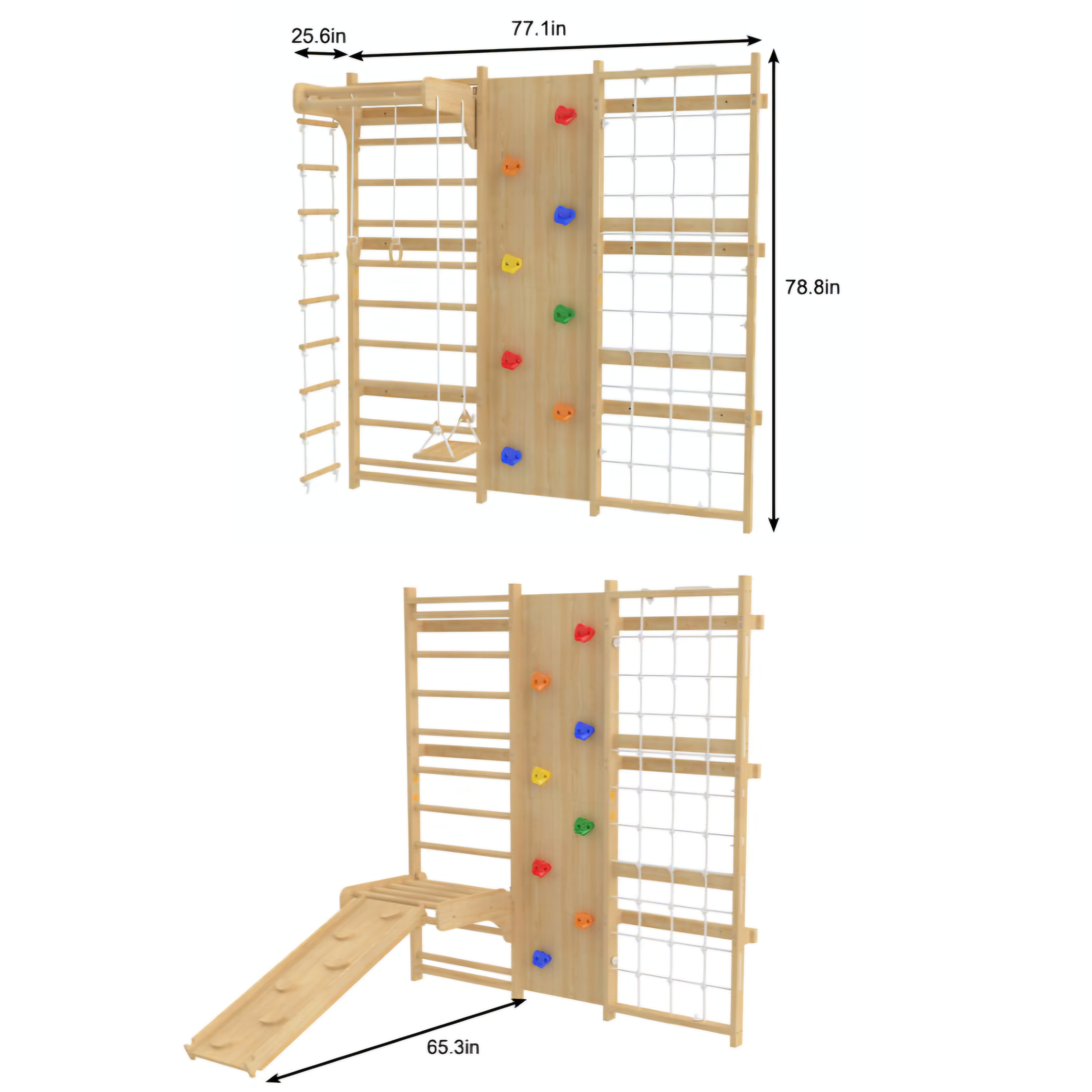 Walnut 9-in-1 Swedish Ladder Wall Gym