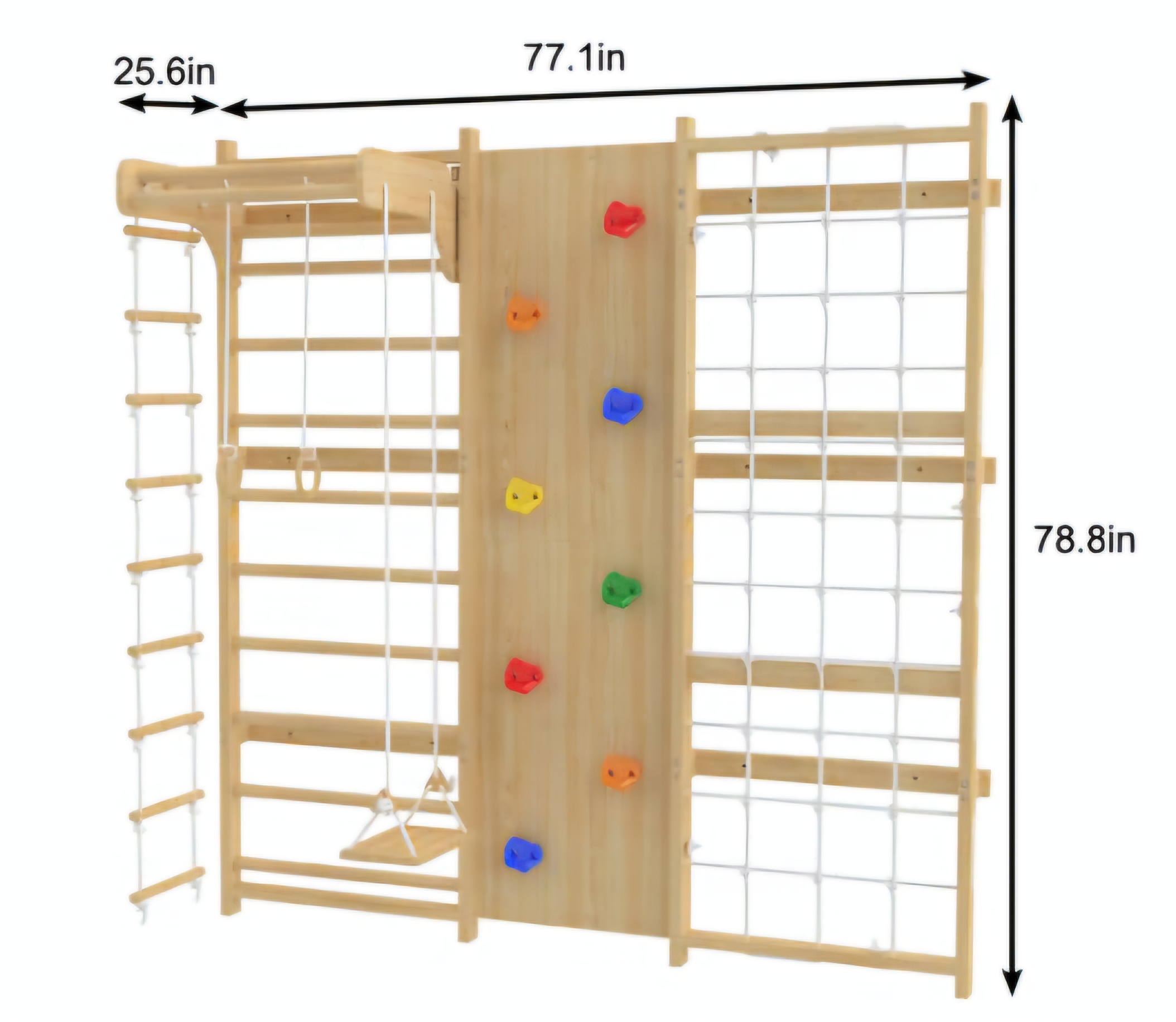 Walnut 9-in-1 Swedish Ladder Wall Gym
