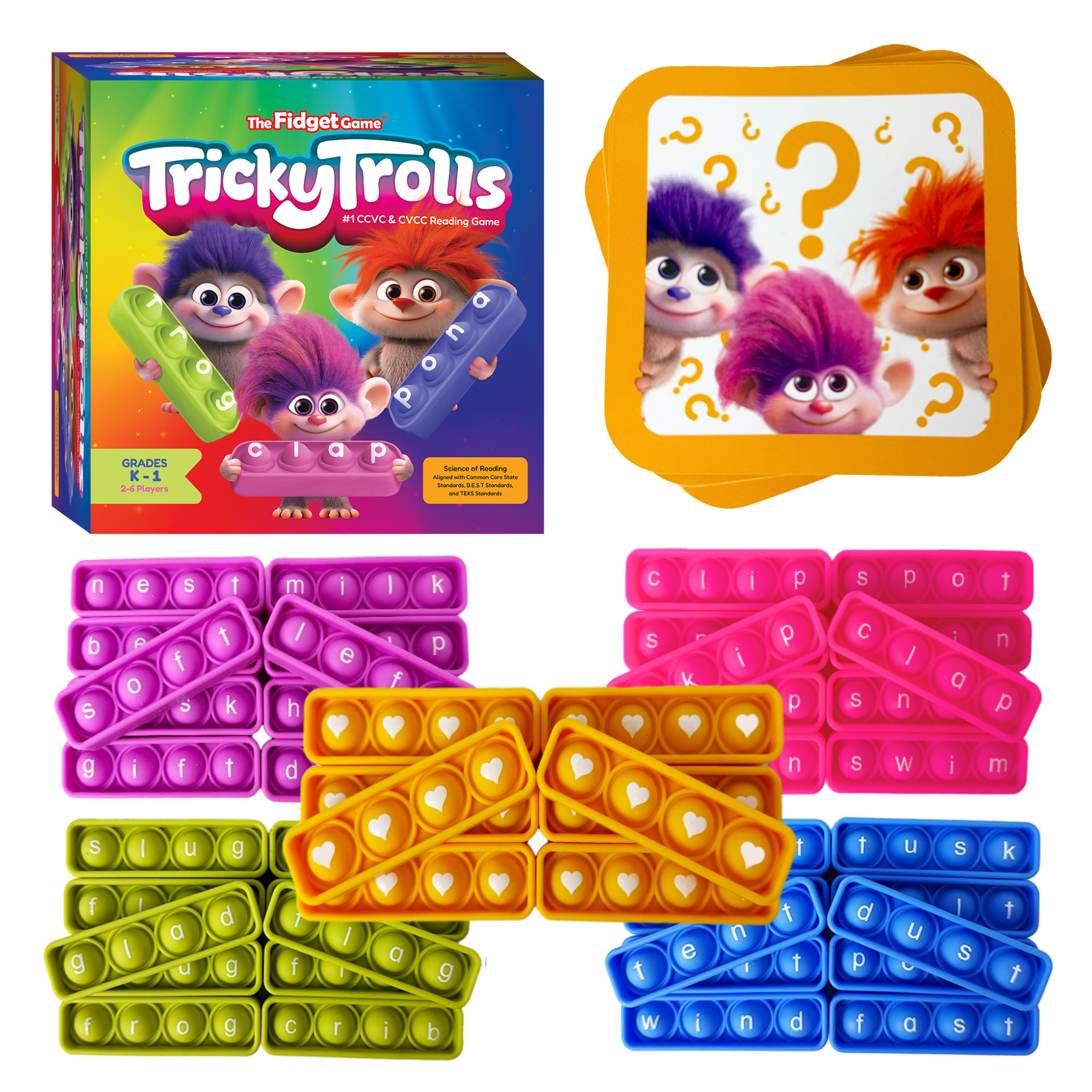 Tricky Trolls CVCC + CCVC Game