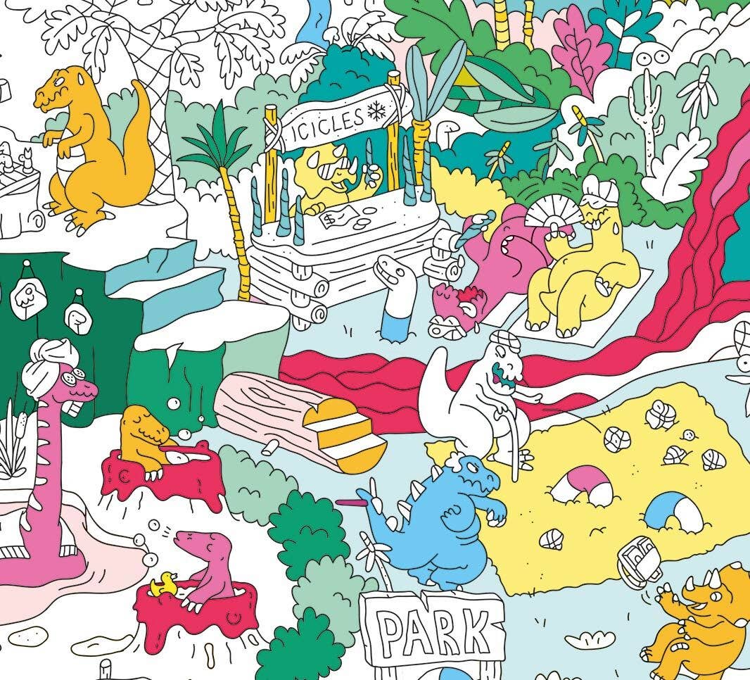 Giant Prehistoric Coloring Poster