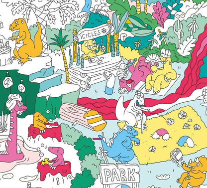 Giant Prehistoric Coloring Poster
