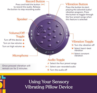Sensory Vibrating Pillow-Turtle with Music and Voice Recording