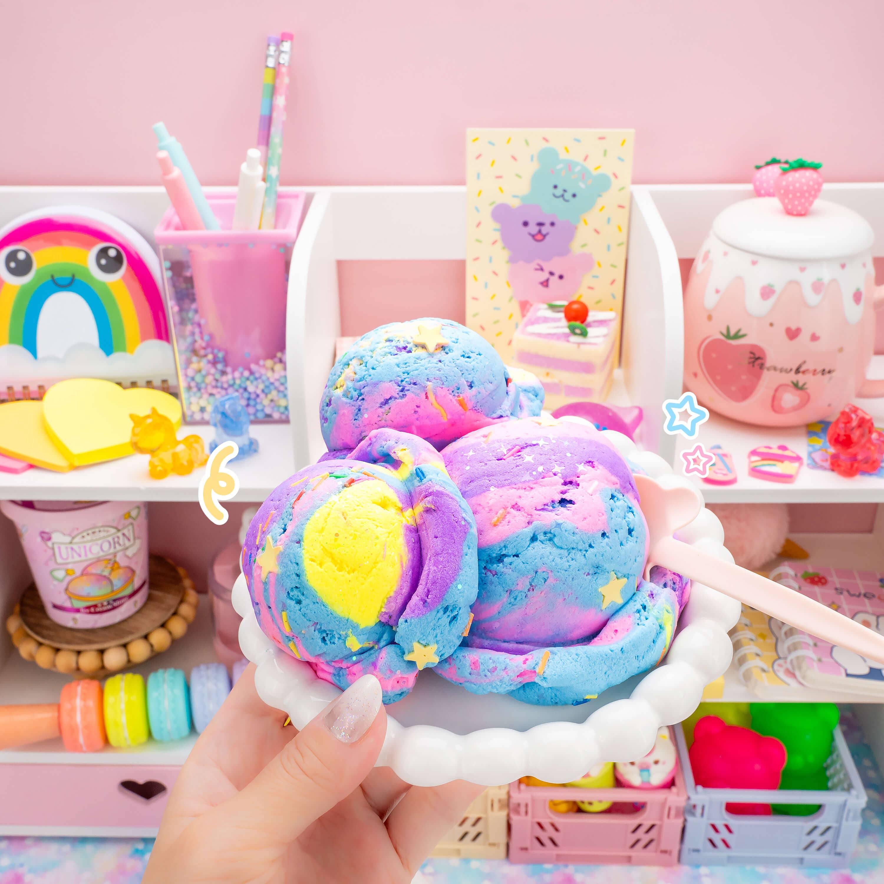 Unicorn Scented Ice Cream Pint Slime + Charms!