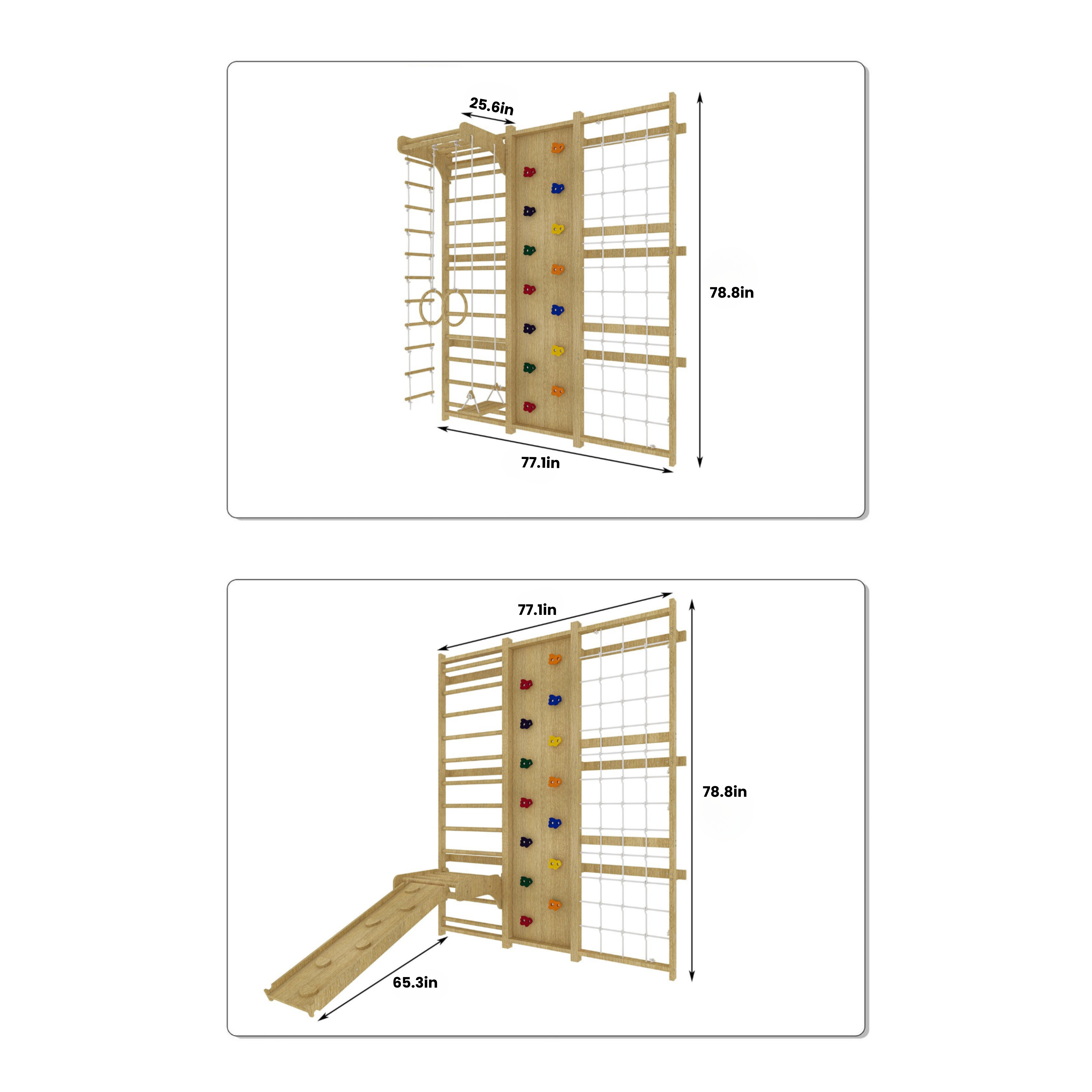 Walnut 9-in-1 Swedish Ladder Wall Gym