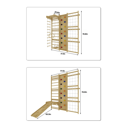 Walnut 9-in-1 Swedish Ladder Wall Gym
