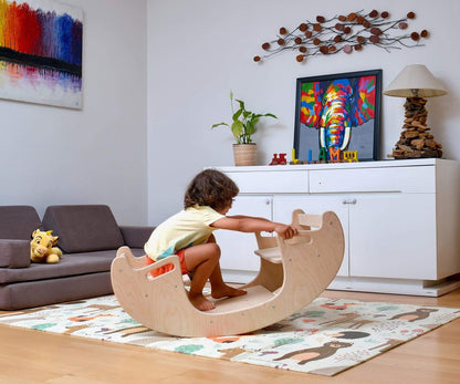 2-in-1 Montessori Wooden Seesaw Table Set