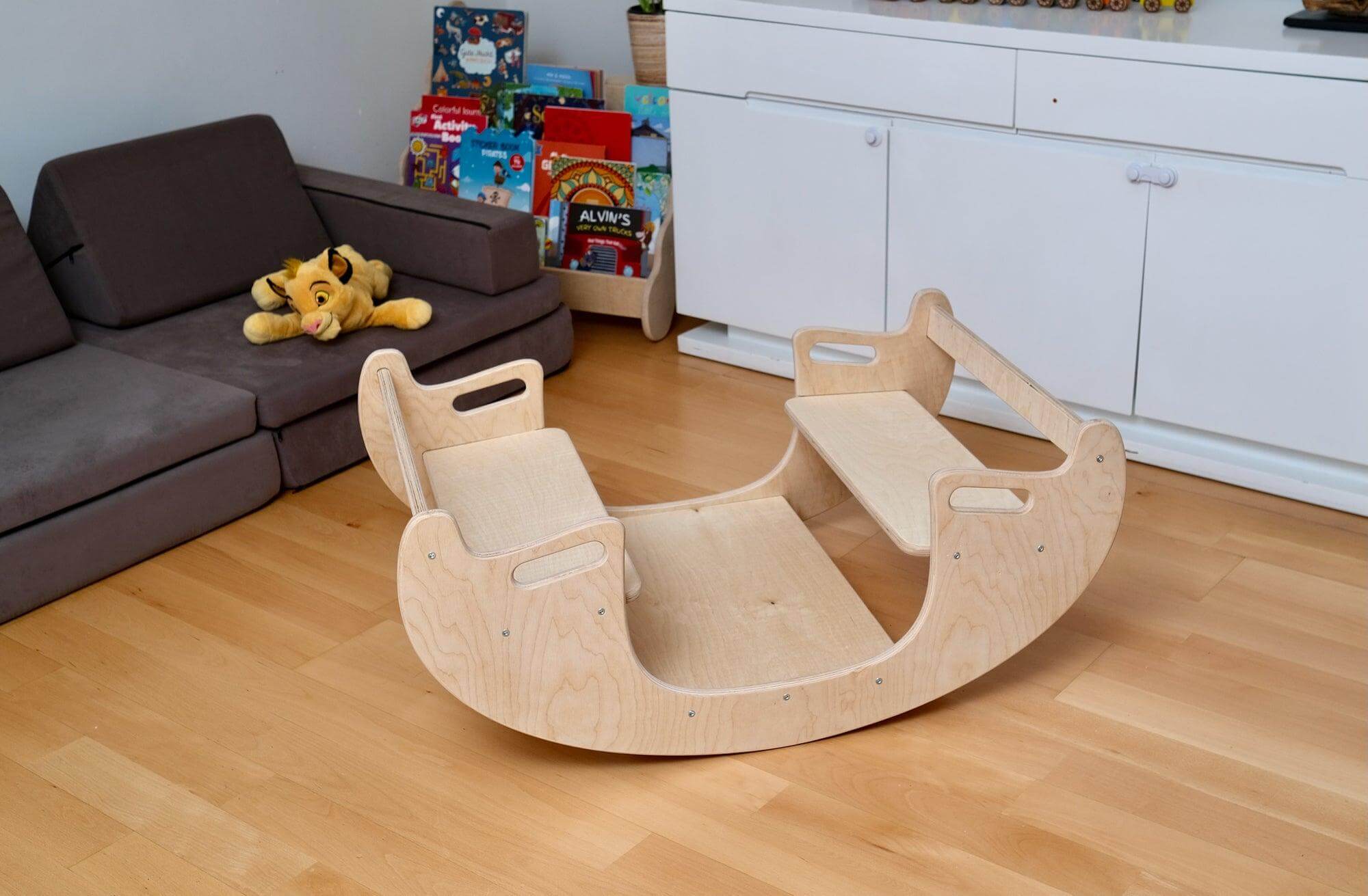 2-in-1 Montessori Wooden Seesaw Table Set