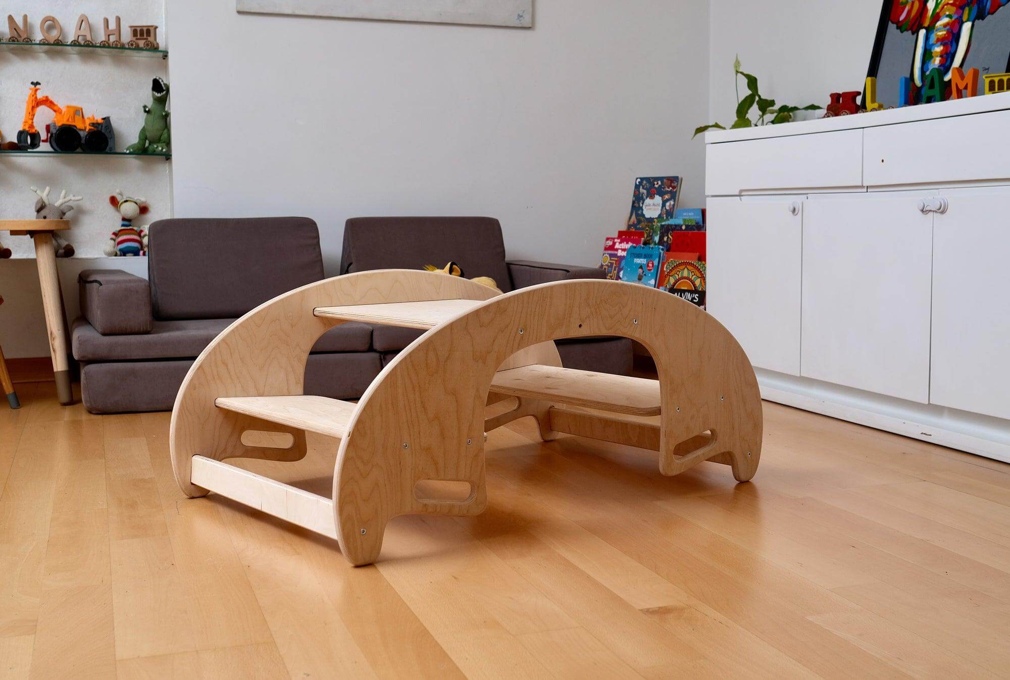 2-in-1 Montessori Wooden Seesaw Table Set