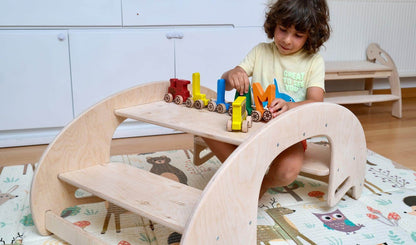 2-in-1 Montessori Wooden Seesaw Table Set