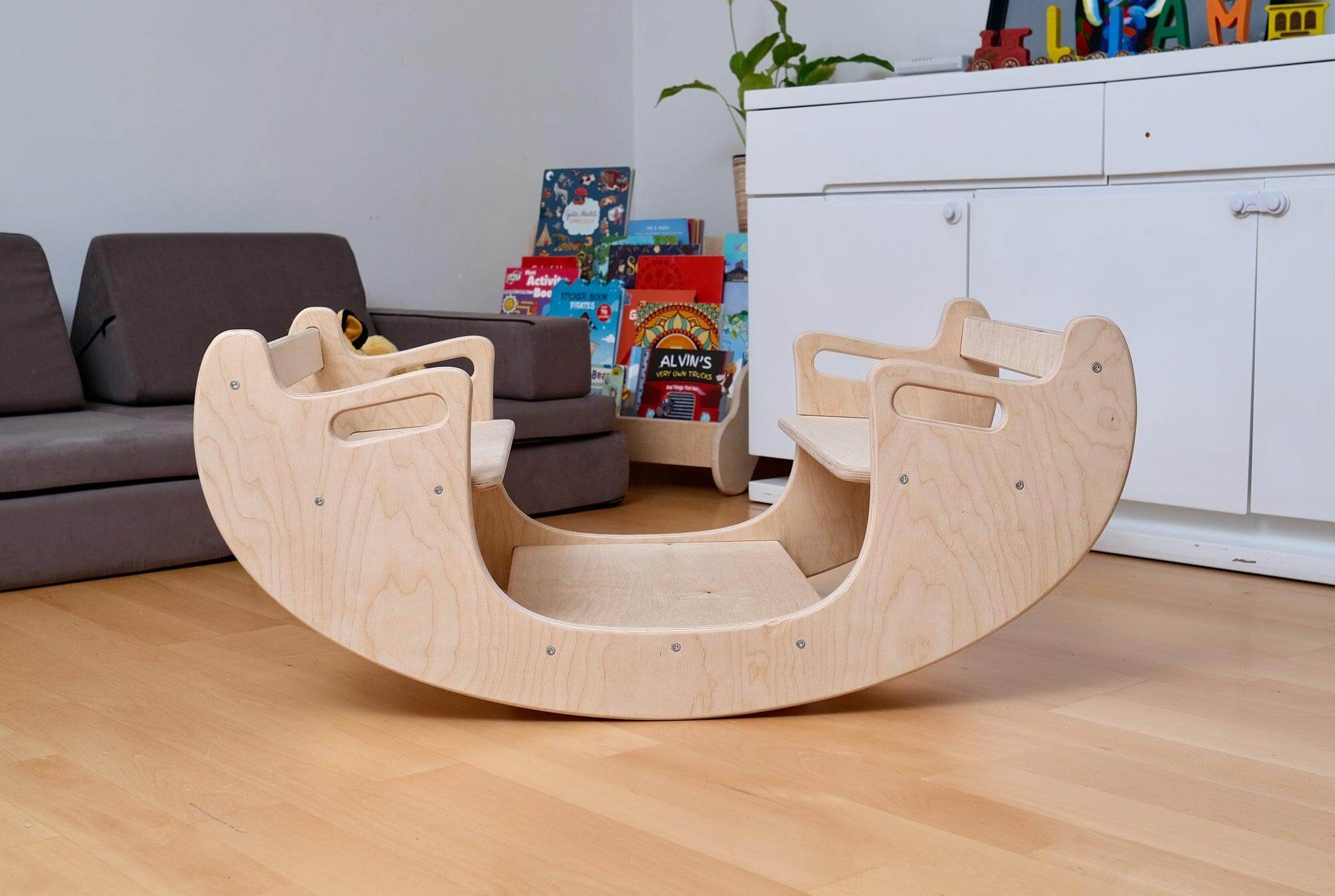 2-in-1 Montessori Wooden Seesaw Table Set