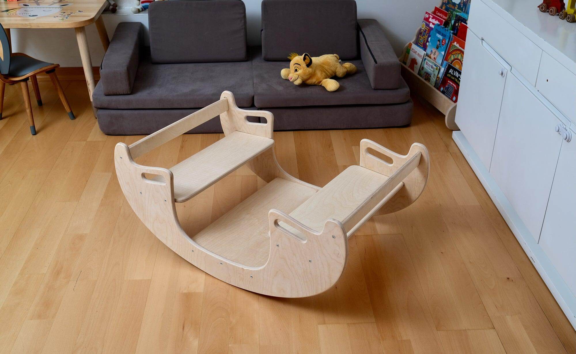 2-in-1 Montessori Wooden Seesaw Table Set