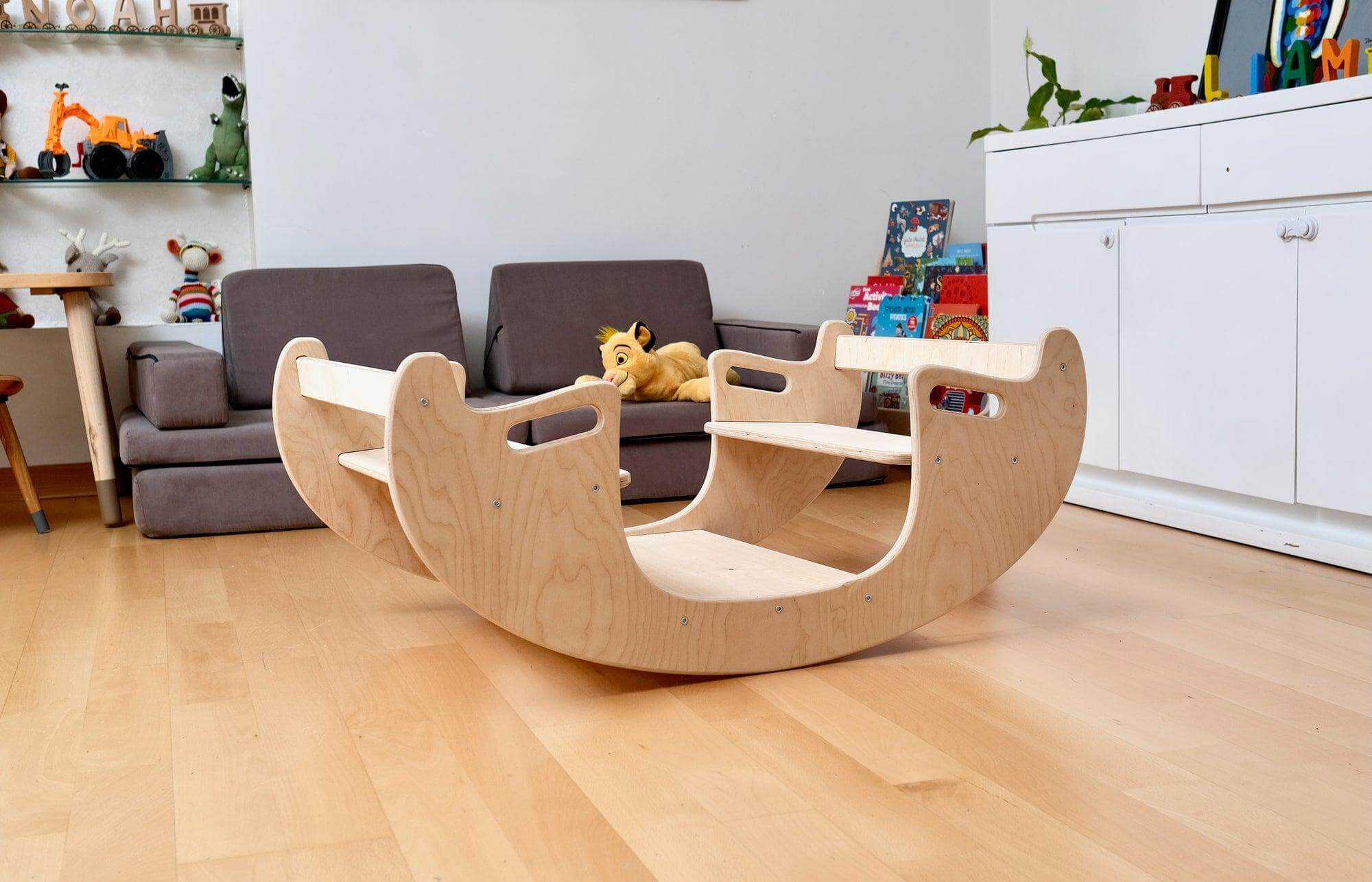 2-in-1 Montessori Wooden Seesaw Table Set