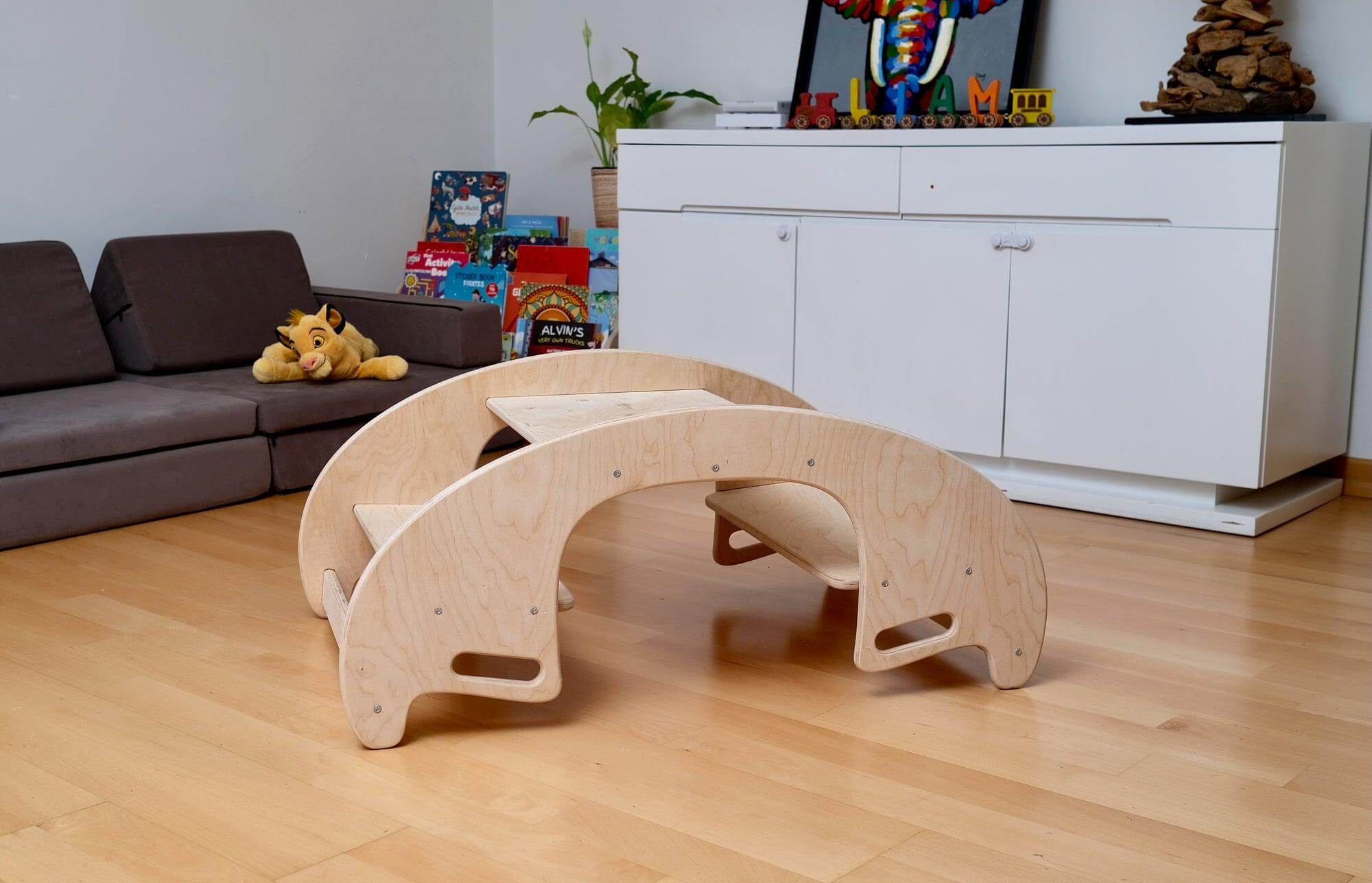 2-in-1 Montessori Wooden Seesaw Table Set