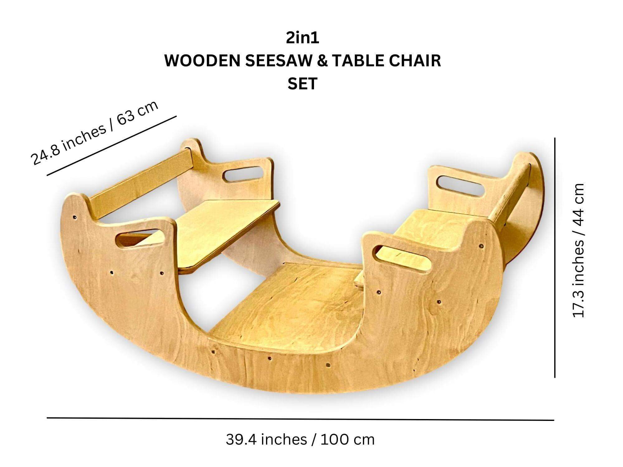 2-in-1 Montessori Wooden Seesaw Table Set