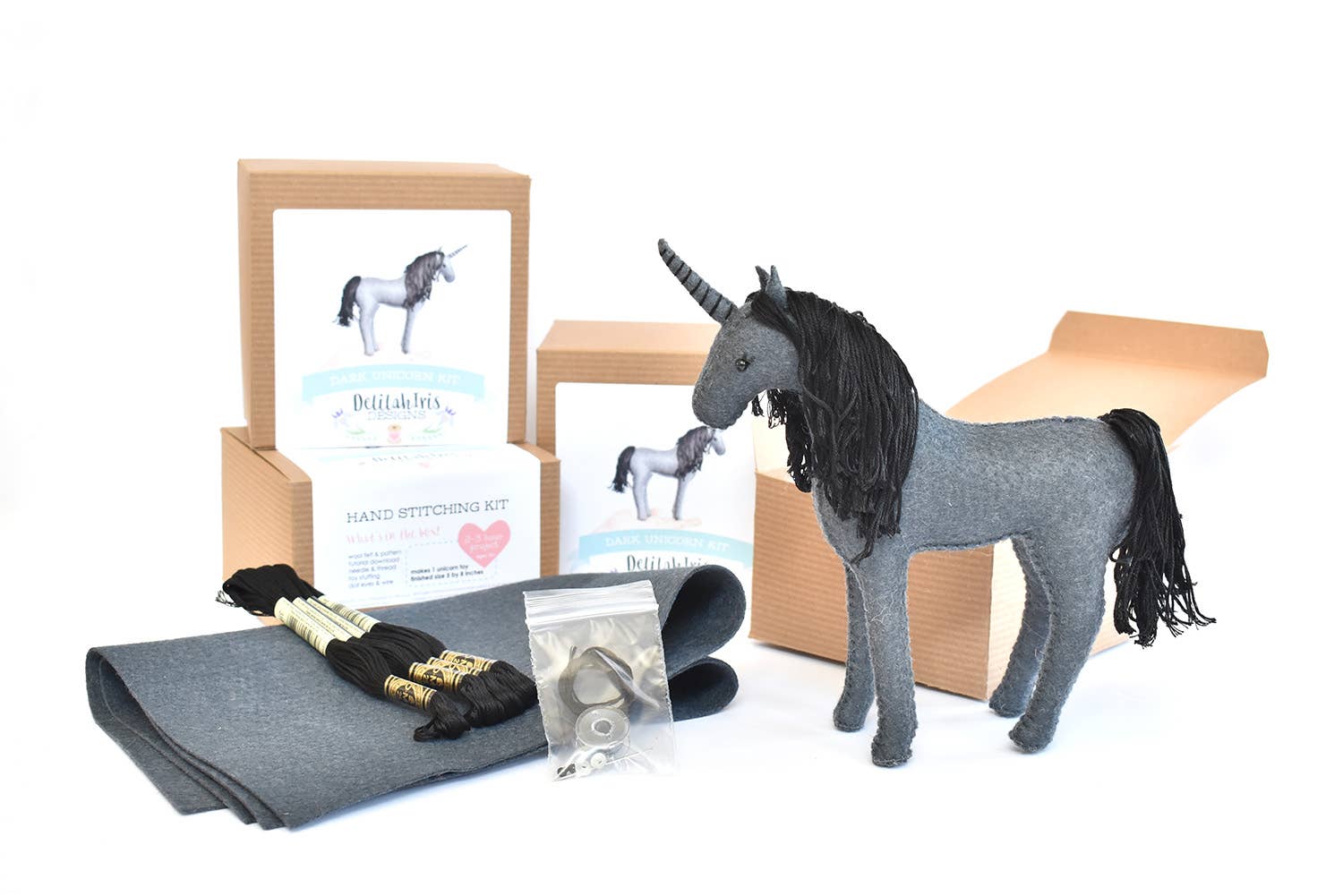 DIY Felt Sewing Craft Kit - Dark Unicorn