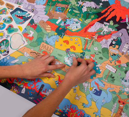Giant Seek and Find Dino Sticker Poster