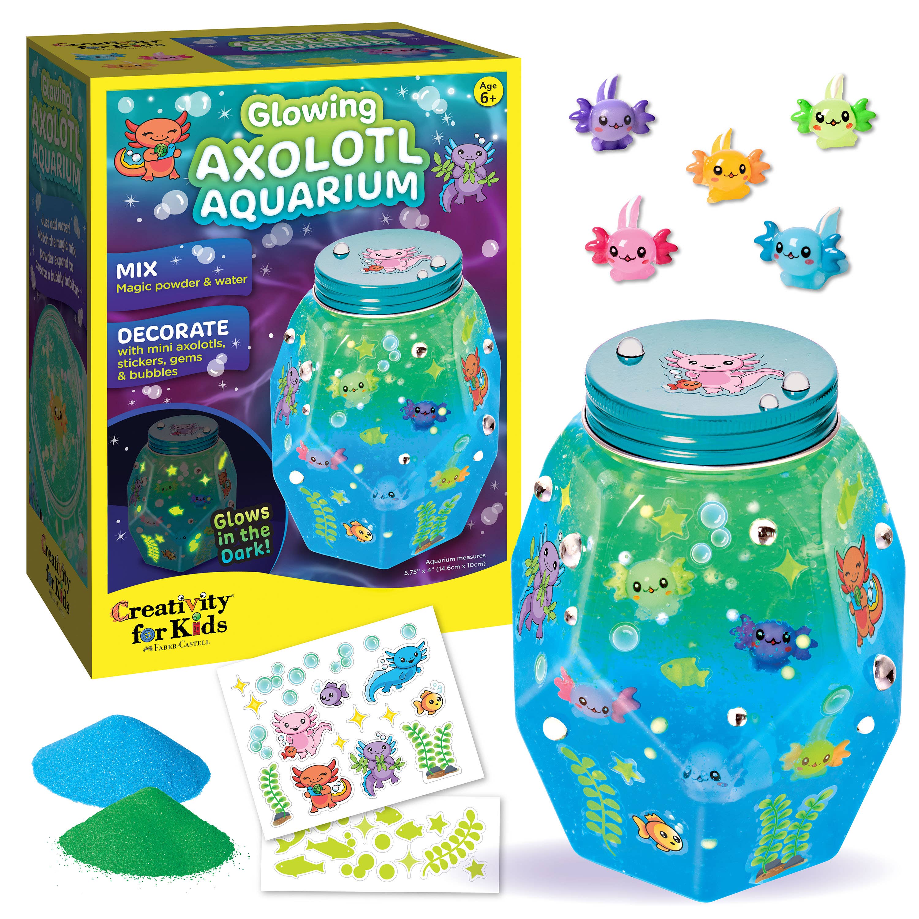 Make an Axolotl Glowing Aquarium Craft for Kids