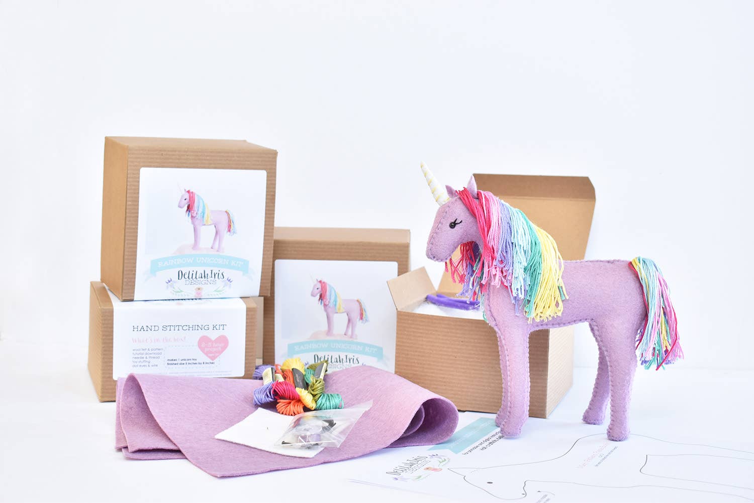 DIY Felt Sewing Craft Kit - Rainbow Unicorn