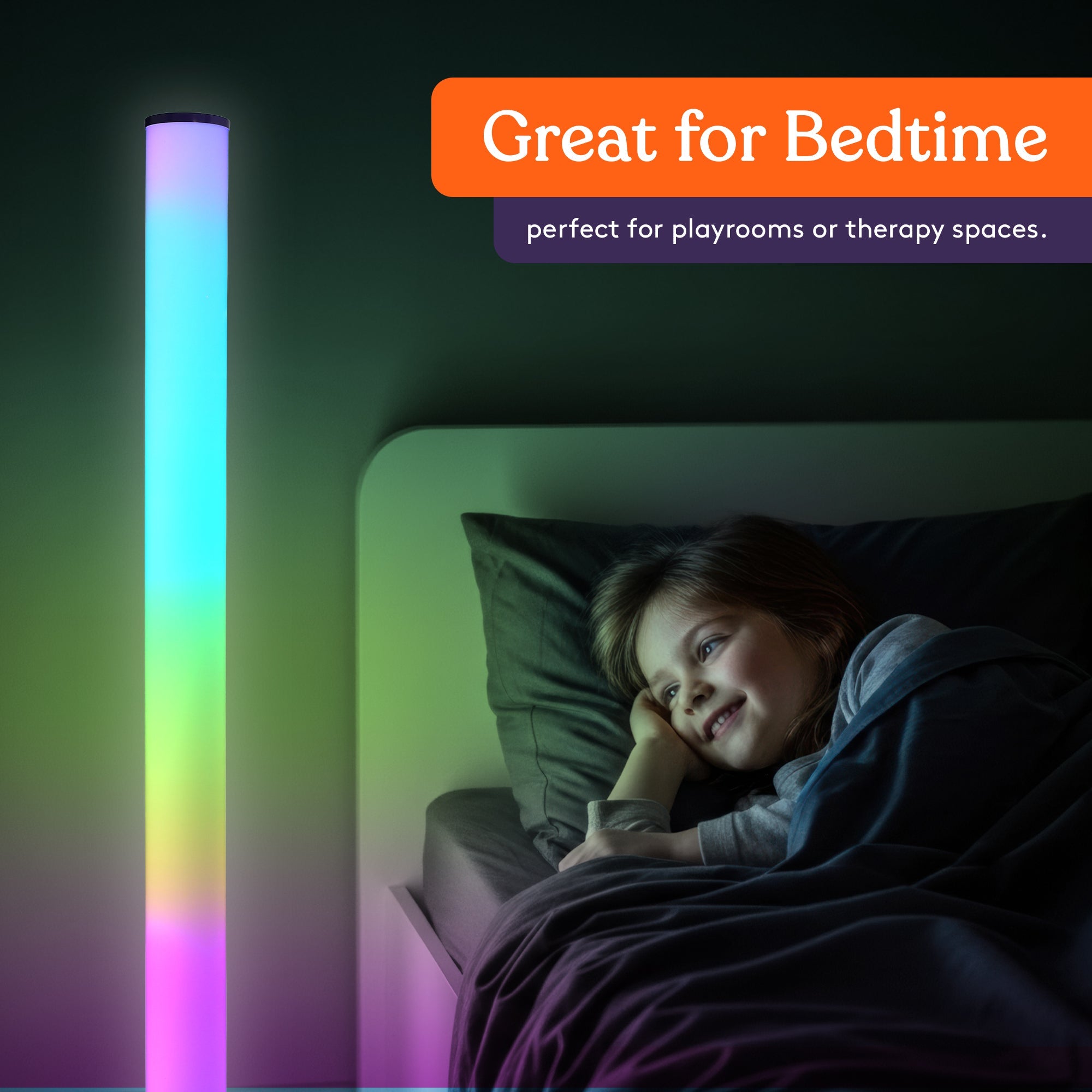Special Supplies Sensory Light Lamp – 4.5 Foot Floor Standing Color Changing Nightlight with 11 LED Colors and Remote Control – Sensory Room Lighting for Kids and Adults