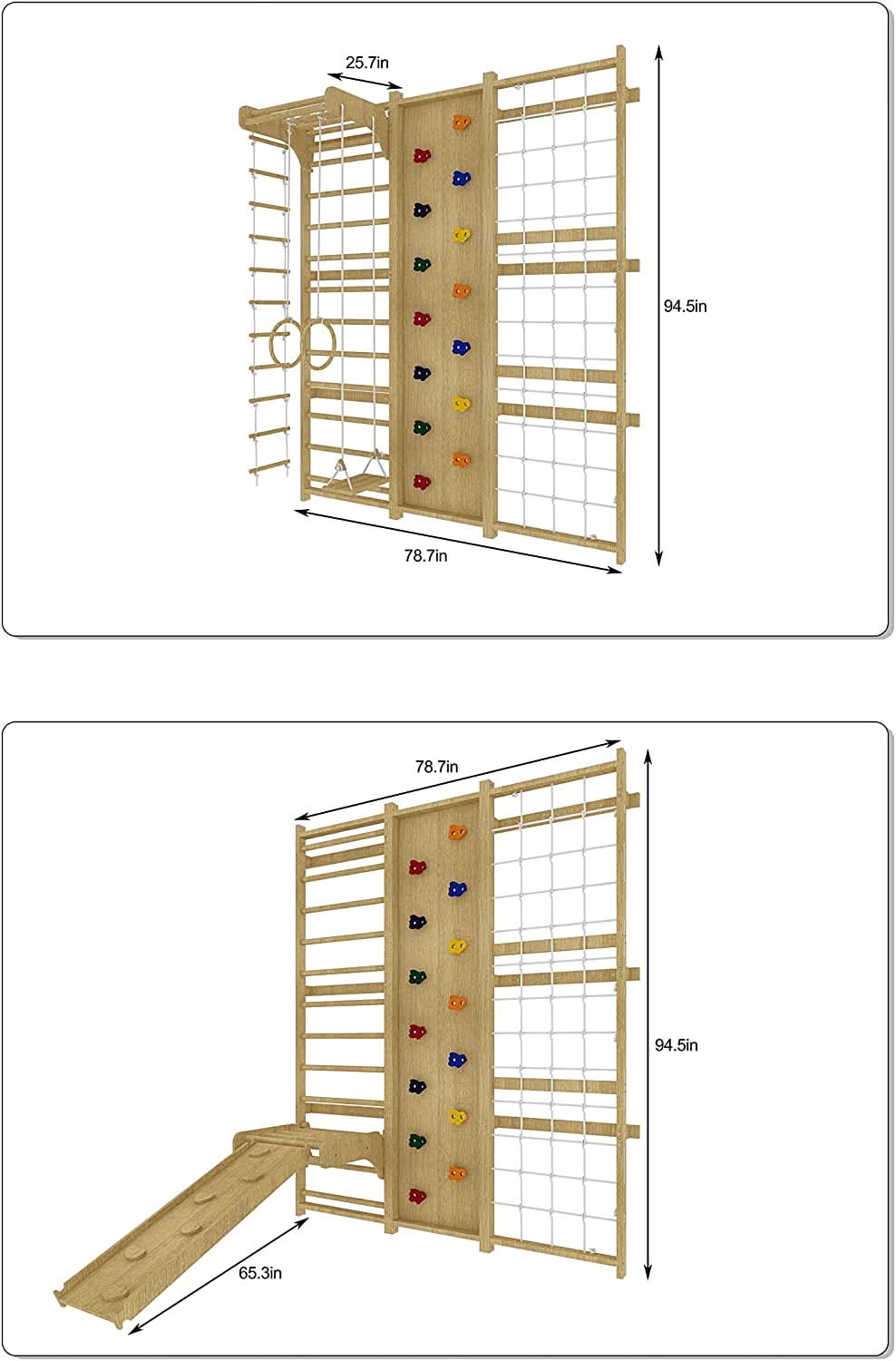 Walnut 9-in-1 Swedish Ladder Wall Gym
