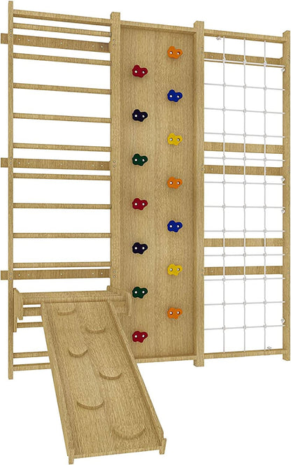 Walnut 9-in-1 Swedish Ladder Wall Gym