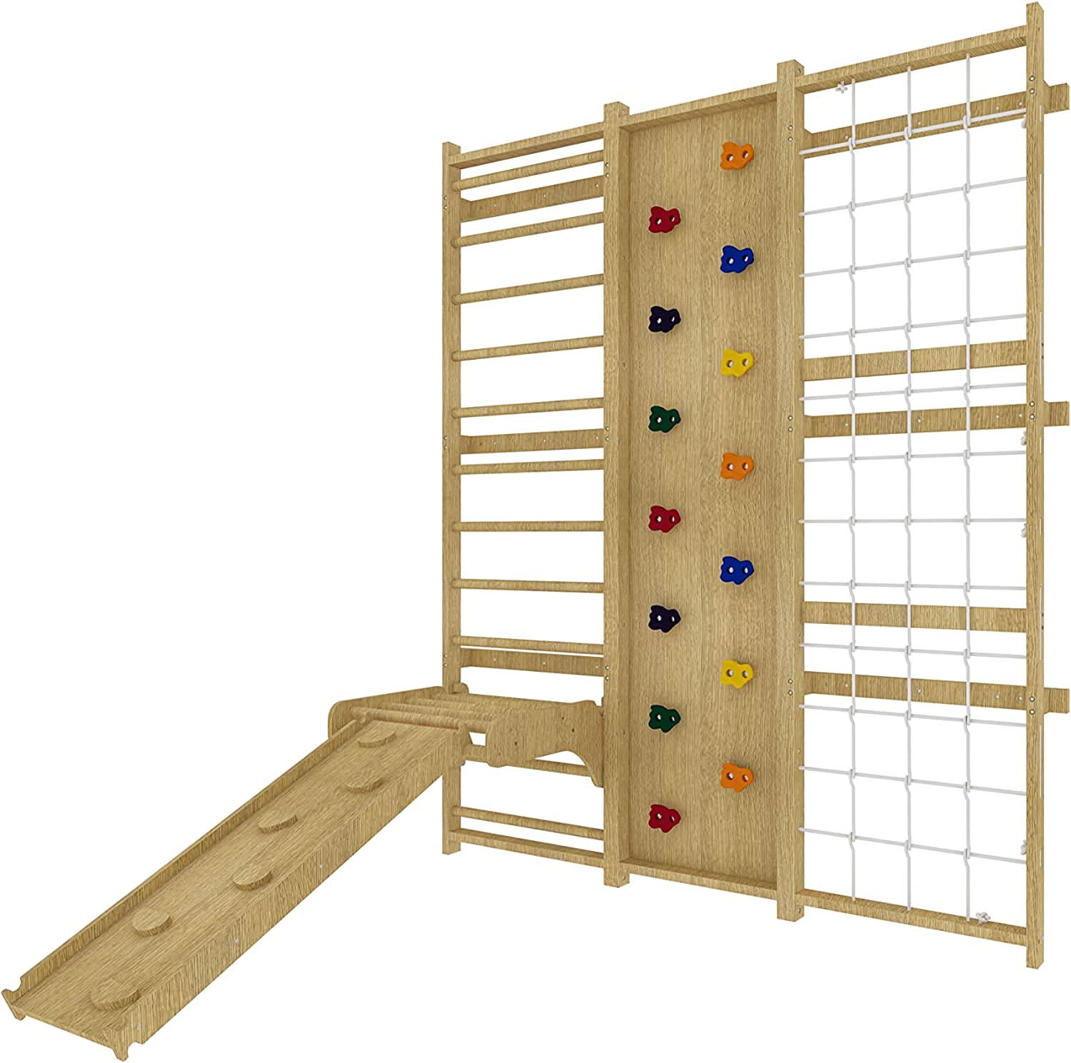Walnut 9-in-1 Swedish Ladder Wall Gym