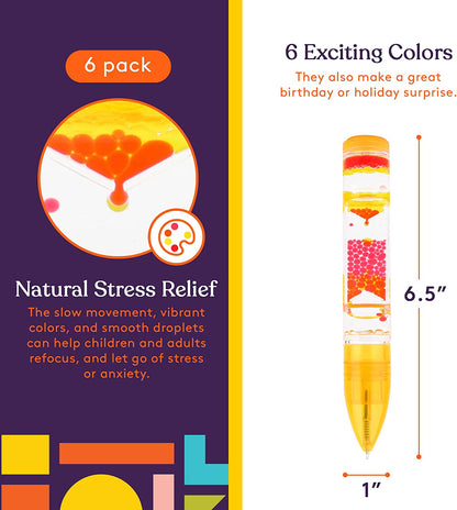 Liquid Motion Pens 6pk Hourglass Timer Pens