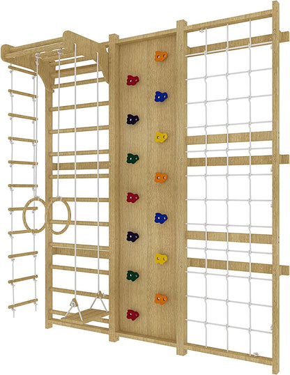 Walnut 9-in-1 Swedish Ladder Wall Gym