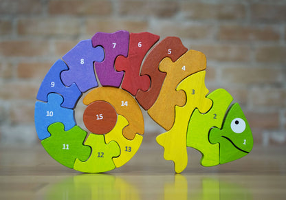 Counting Chameleon Puzzle - Bilingual!