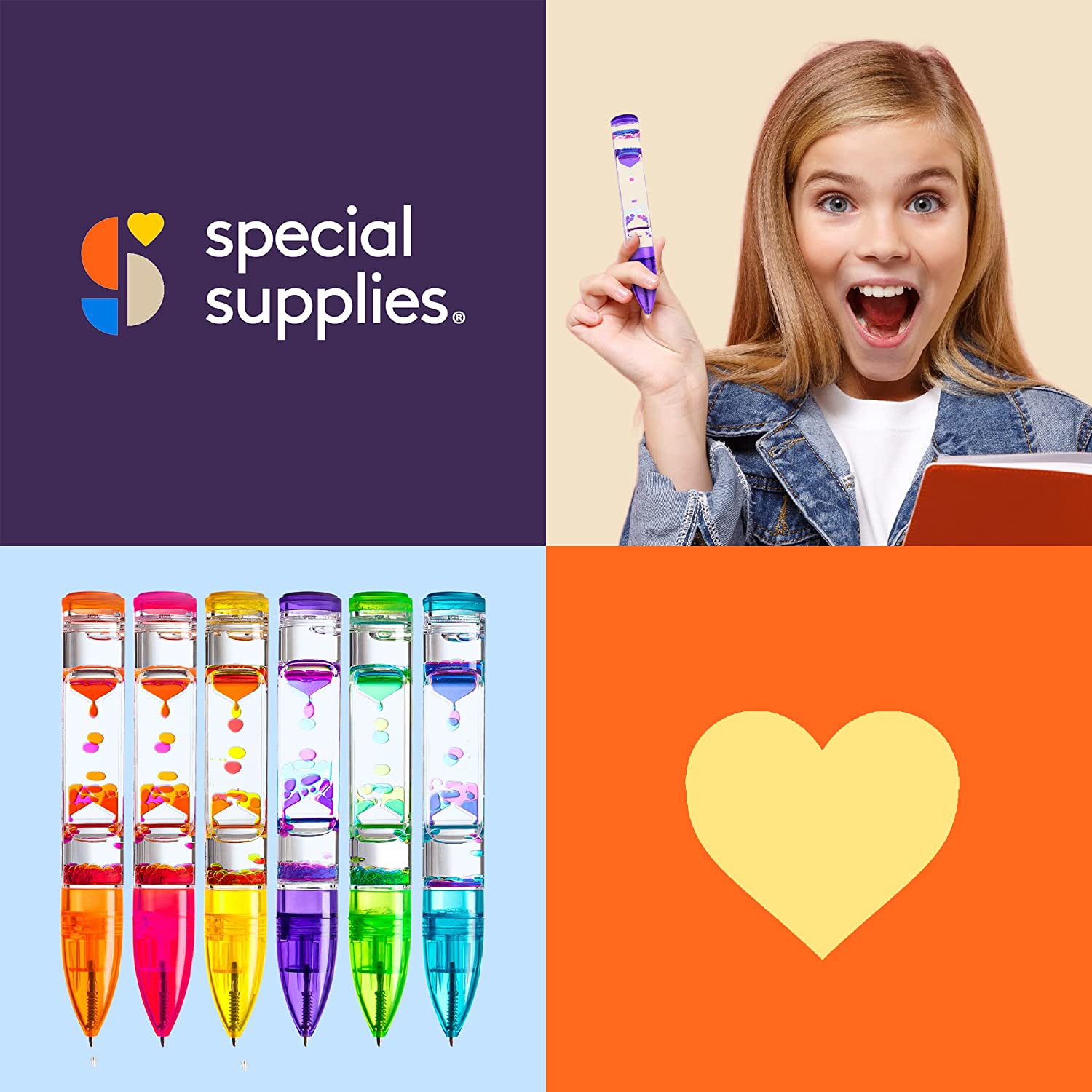 Liquid Motion Pens 6pk Hourglass Timer Pens