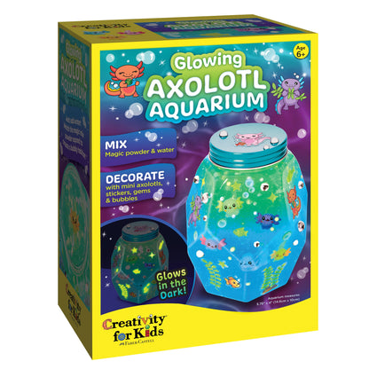 Make an Axolotl Glowing Aquarium Craft for Kids