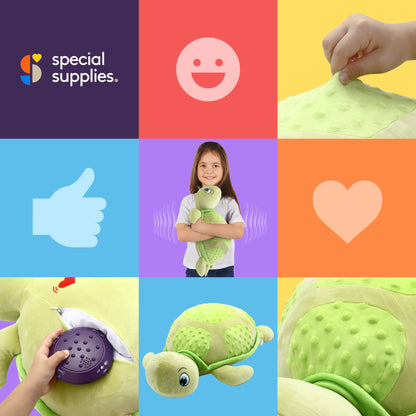 Sensory Vibrating Pillow-Turtle with Music and Voice Recording