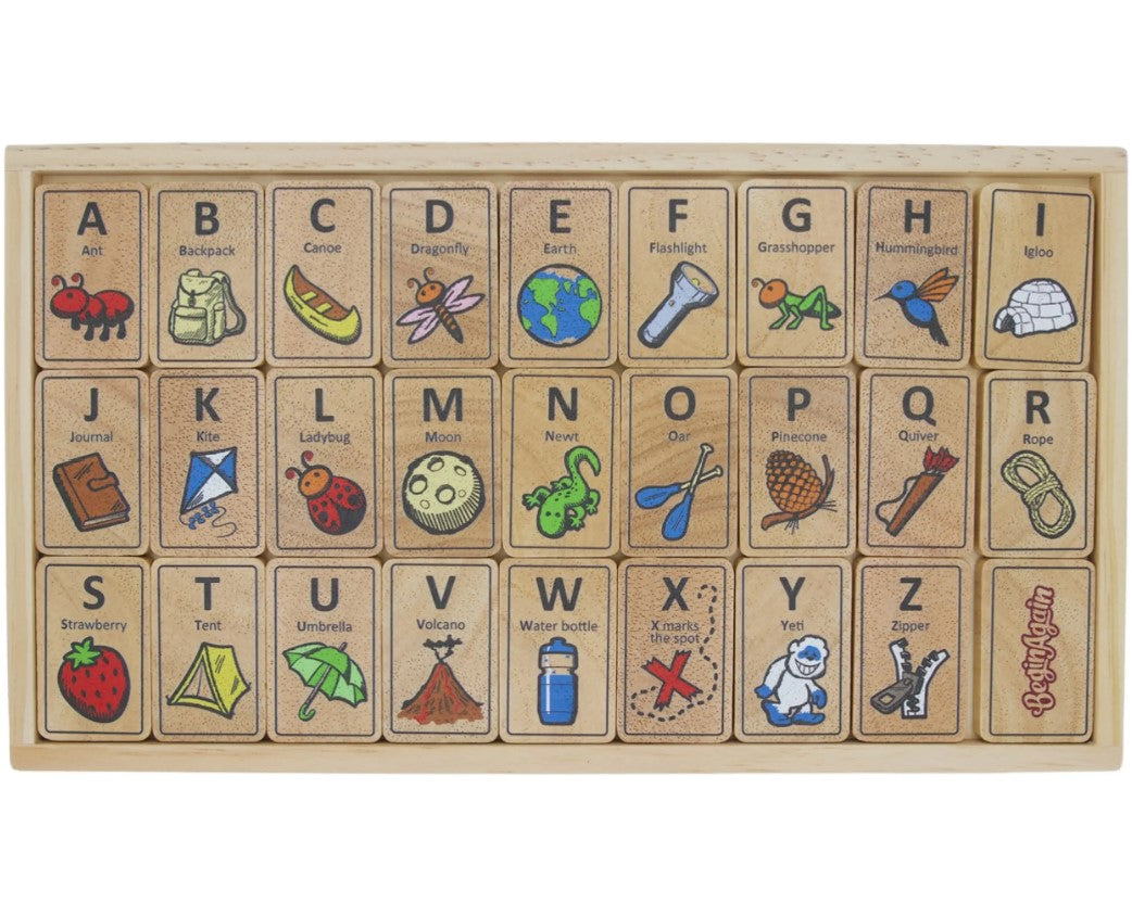 Wooden Alphabet Adventure Tiles