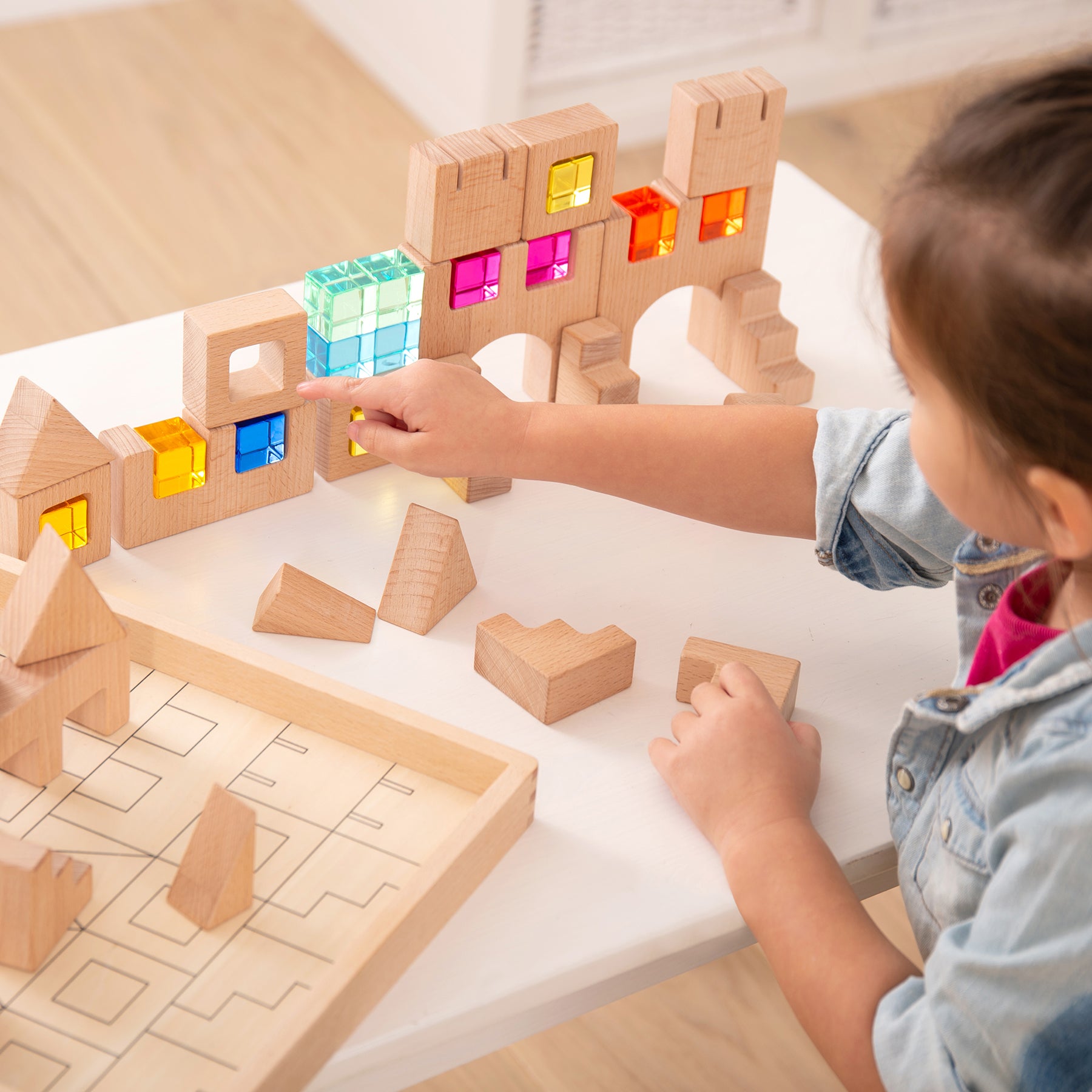 Wooden Building Gem Blocks