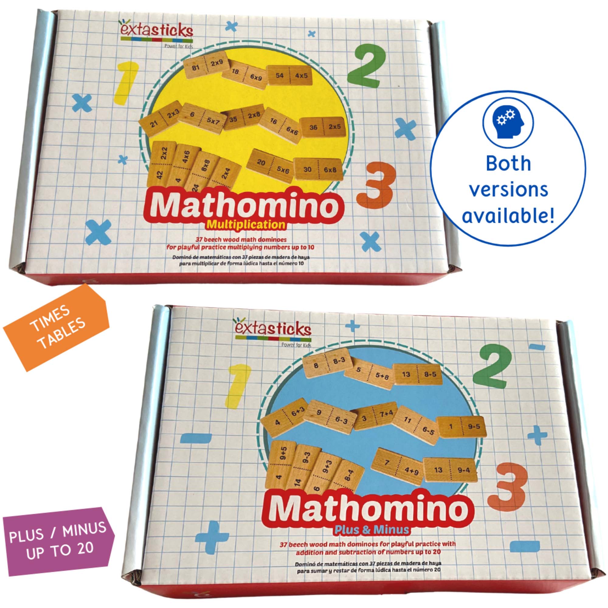 Mathomino + and - up to 20 Wooden Math Game