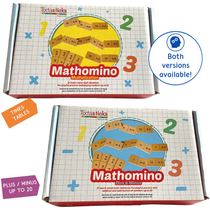 Mathomino + and - up to 20 Wooden Math Game