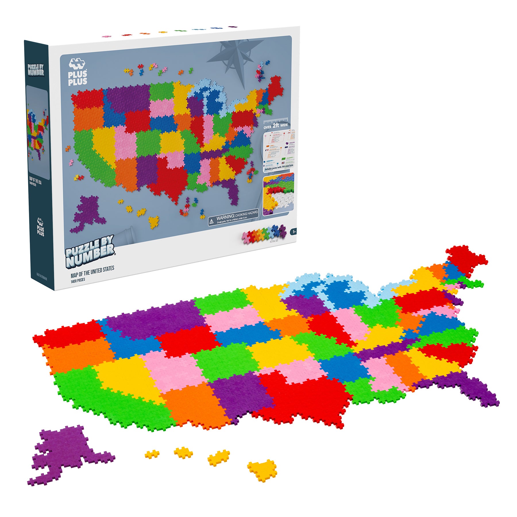 Plus-Plus® Puzzle By Number® - 1400 pc USA Map