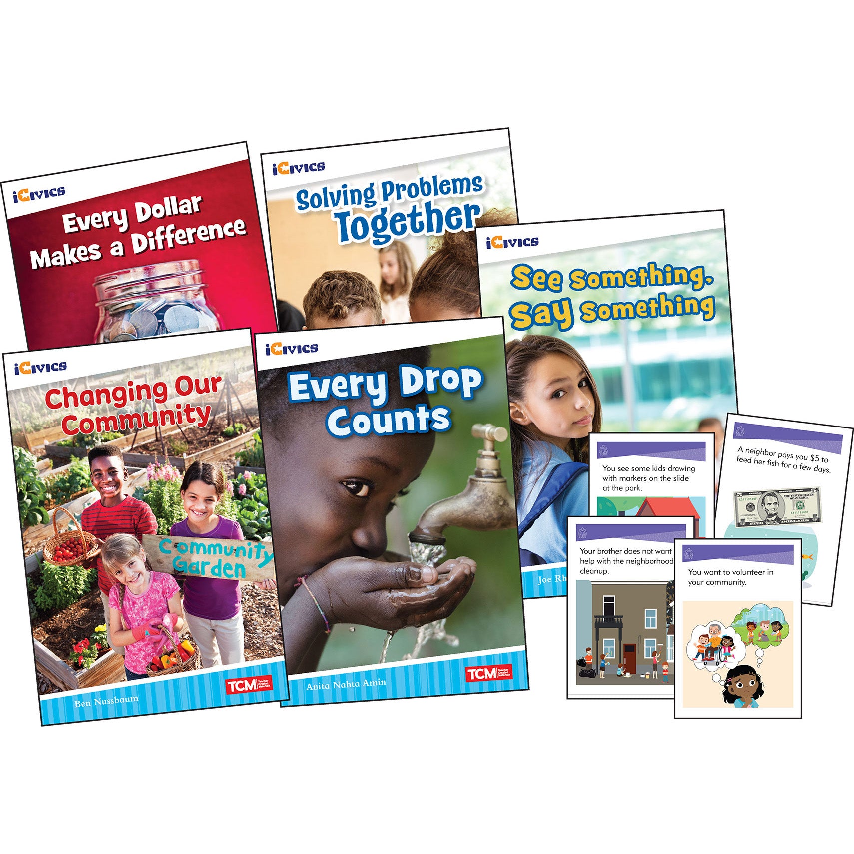 iCivics Grade 2: Community & Social Awareness 5-Book Set + Game Cards