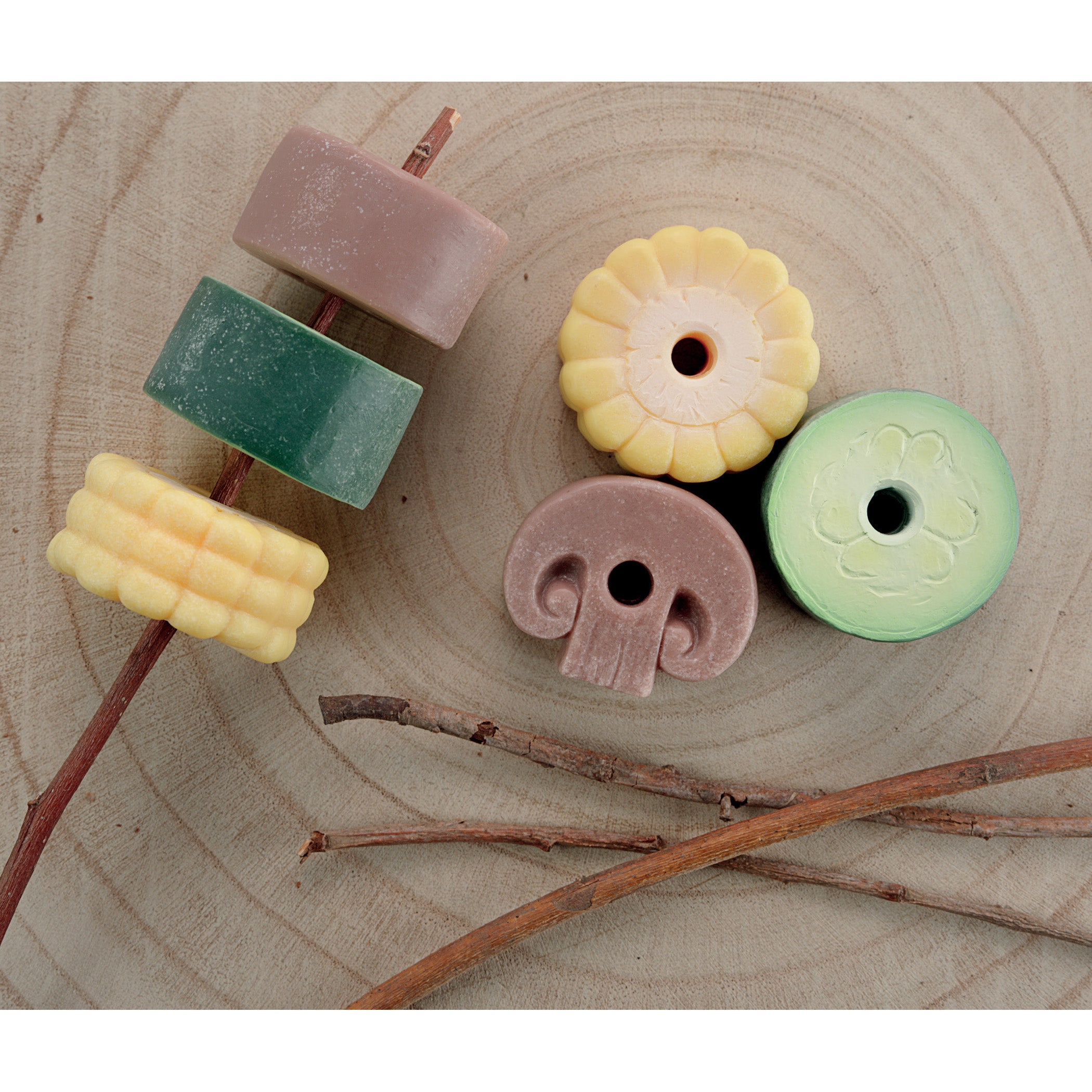 Sensory Play Stones Threading Kebabs