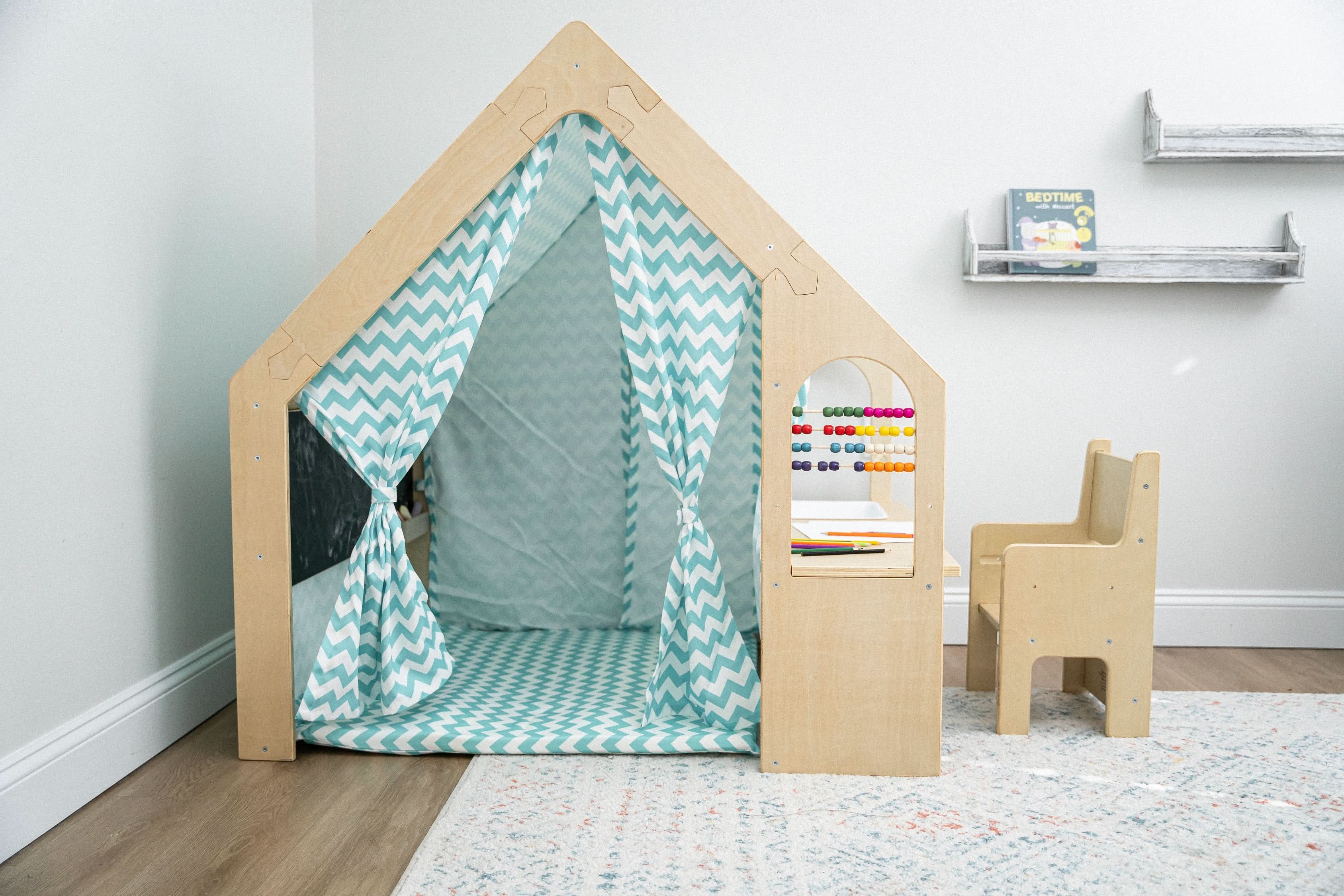Wooden Playhouse Desk and Chair